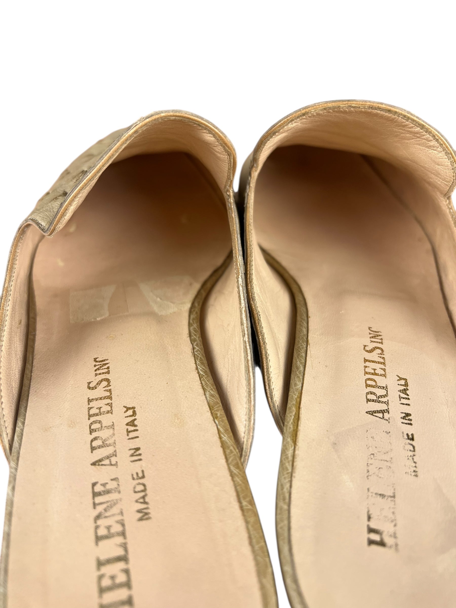 Helene Arpels Ostrich Leather Mule Tan