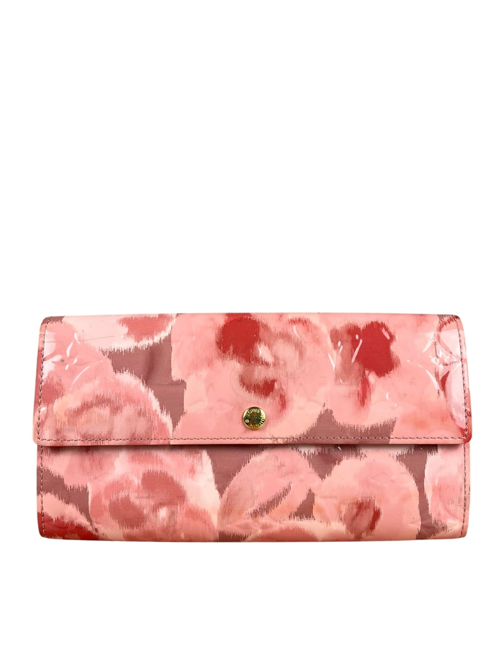 Louis Vuitton Monogram Vernis Floral Rose Long Wallet