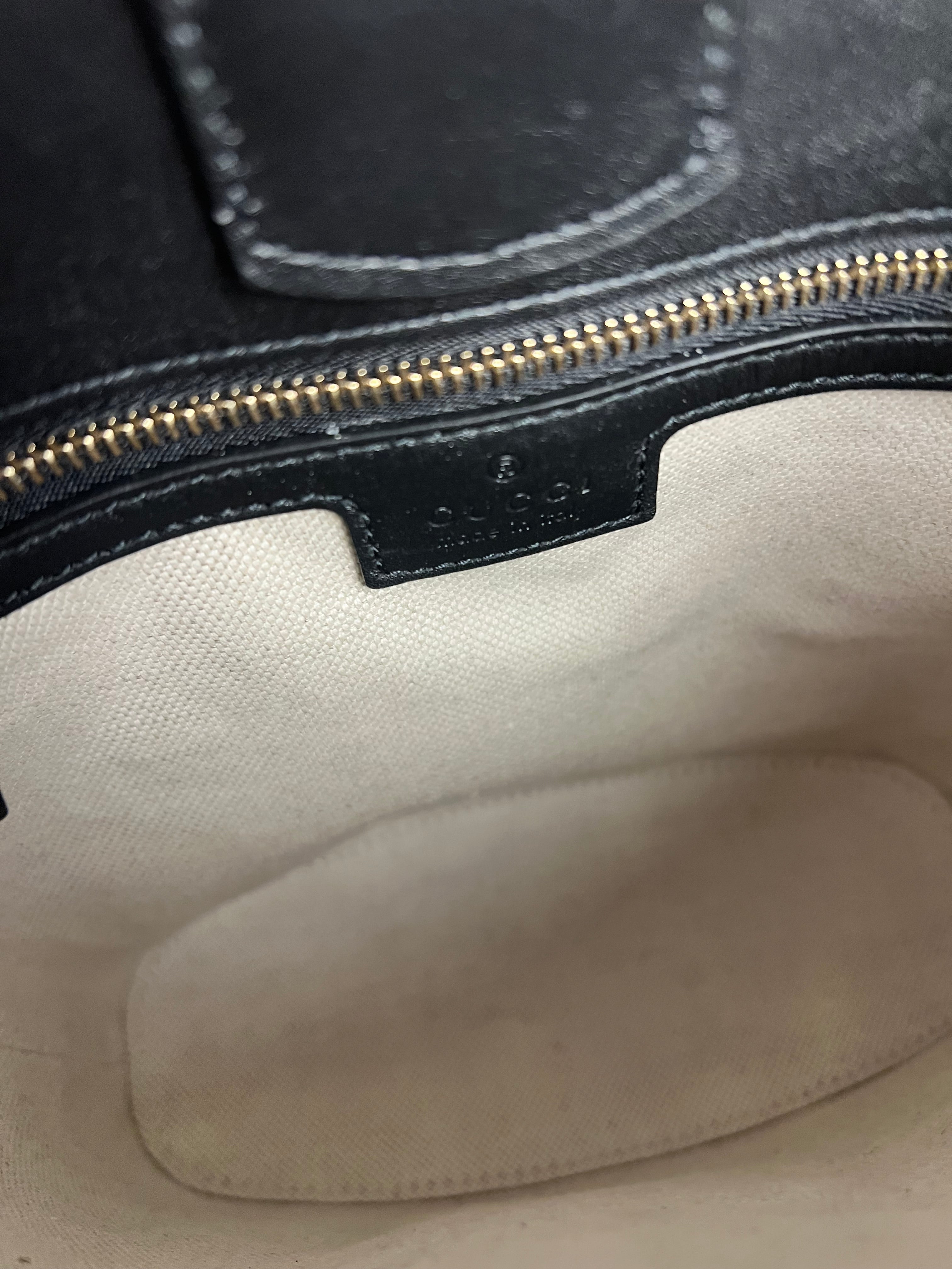 Gucci 73 Small Bucket Bag Zebra Print