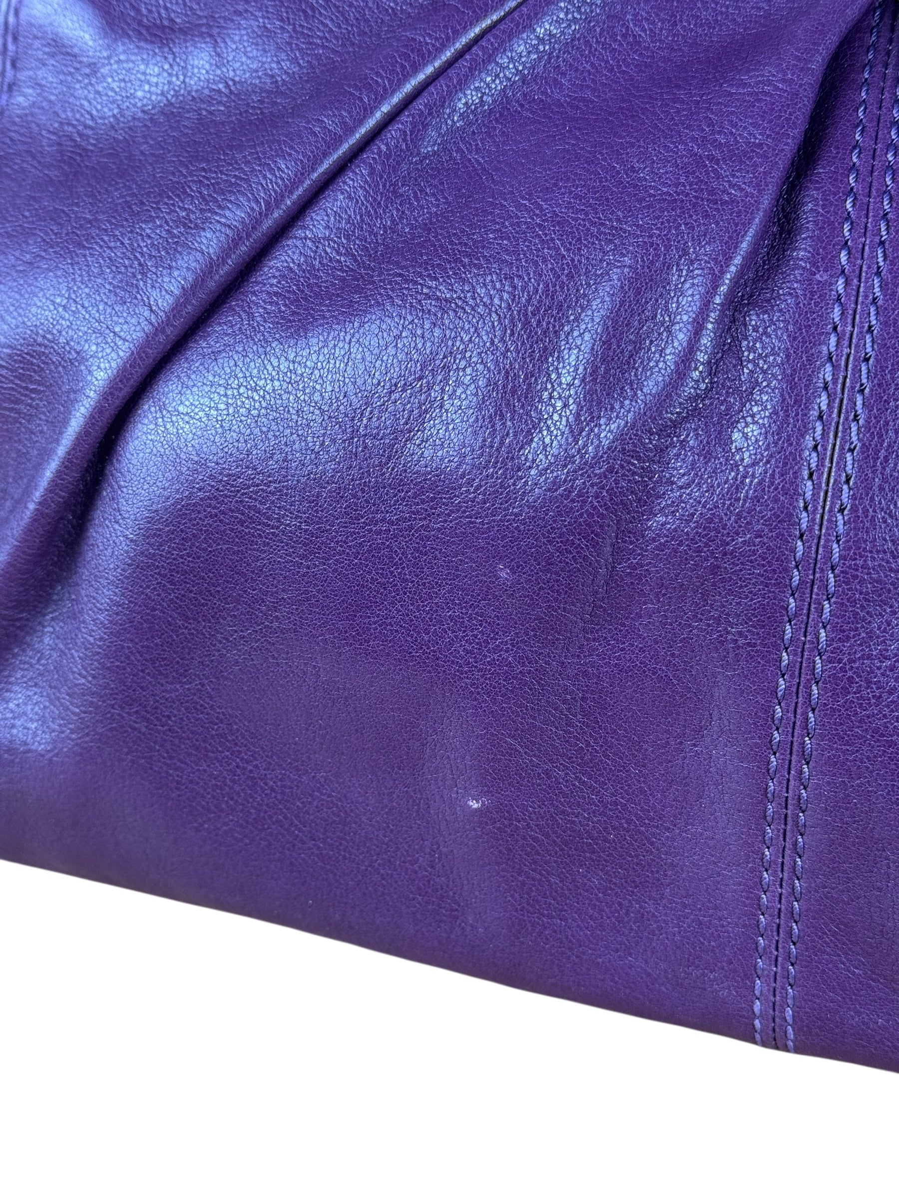 Coach Vintage Purple Leather Hobo Shoulder Bag