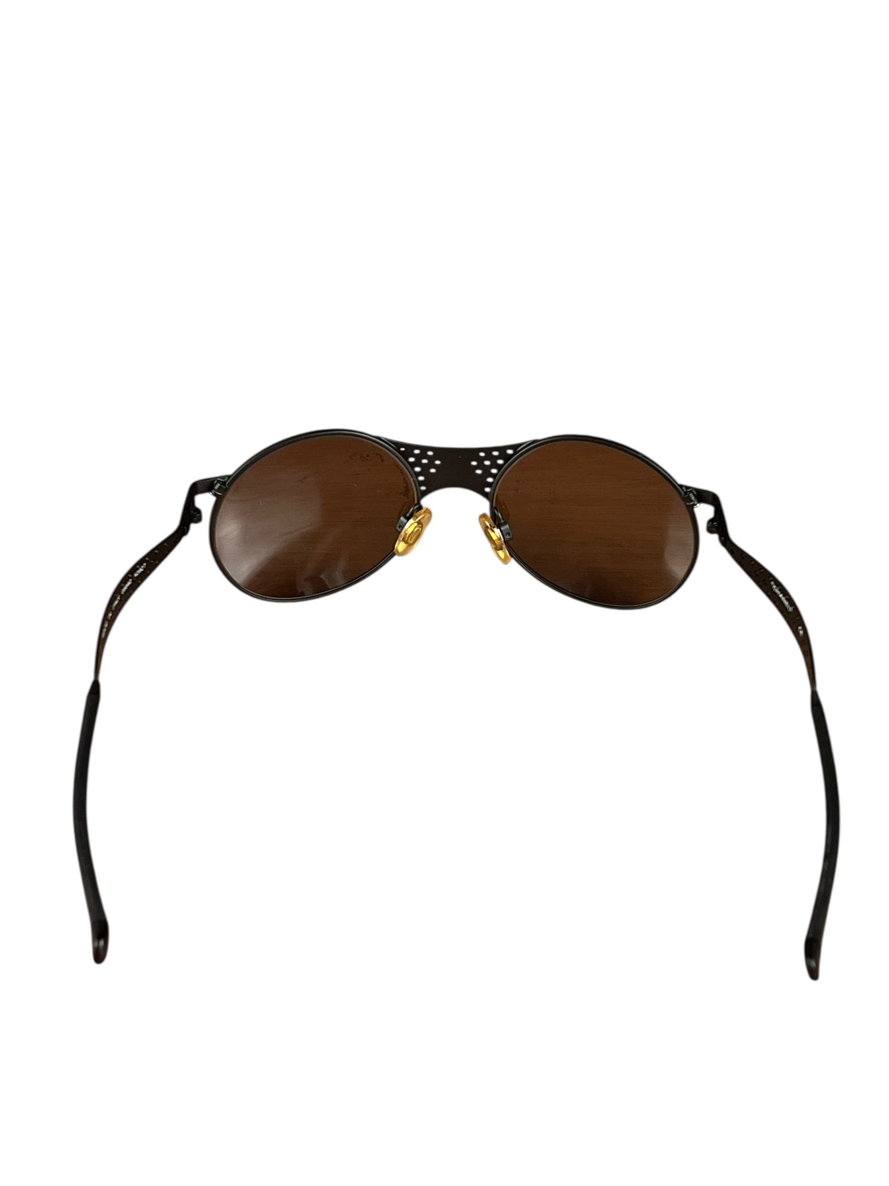 Chanel Steampunk Oval Gold Logo Sunglasses