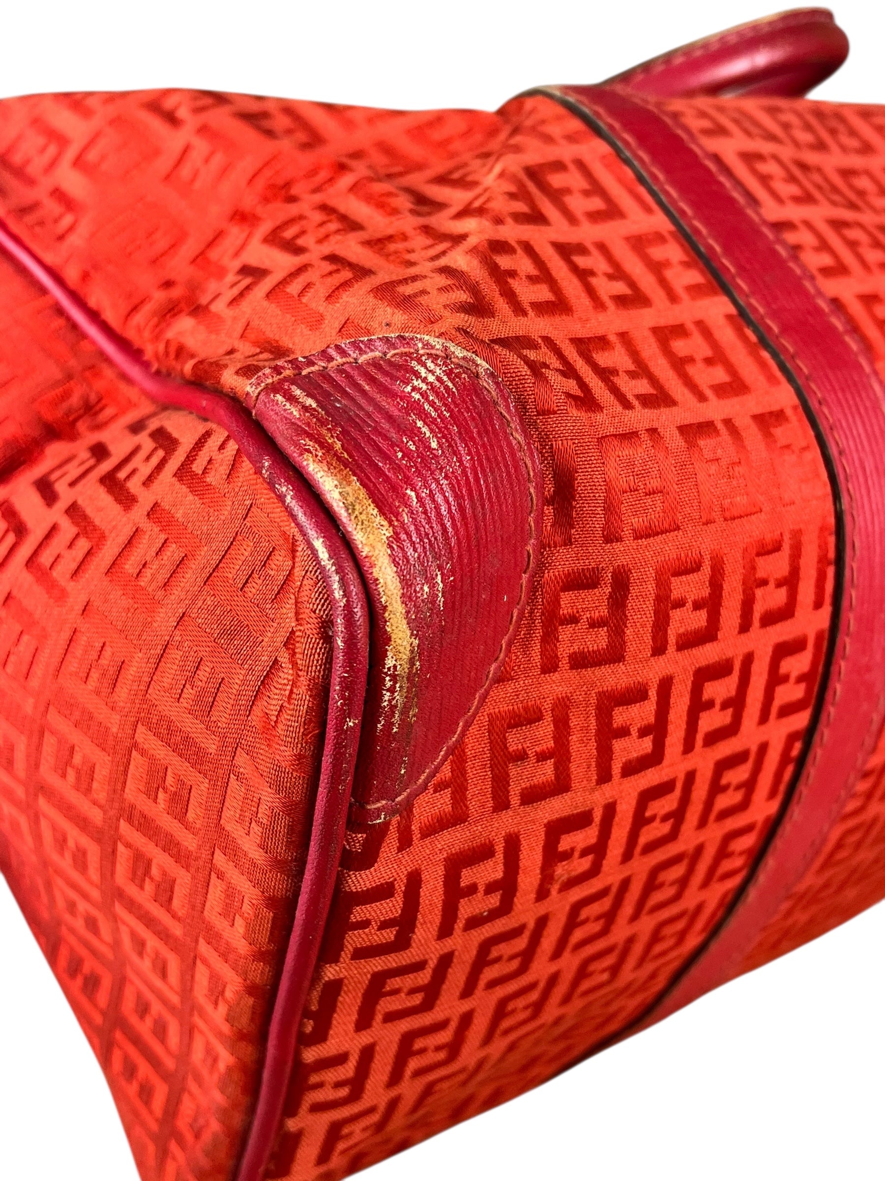 Fendi FF Vintage Boston Bag Red