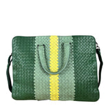 Bottega Veneta Intercciato Multicolor Business Bag Green/Yellow