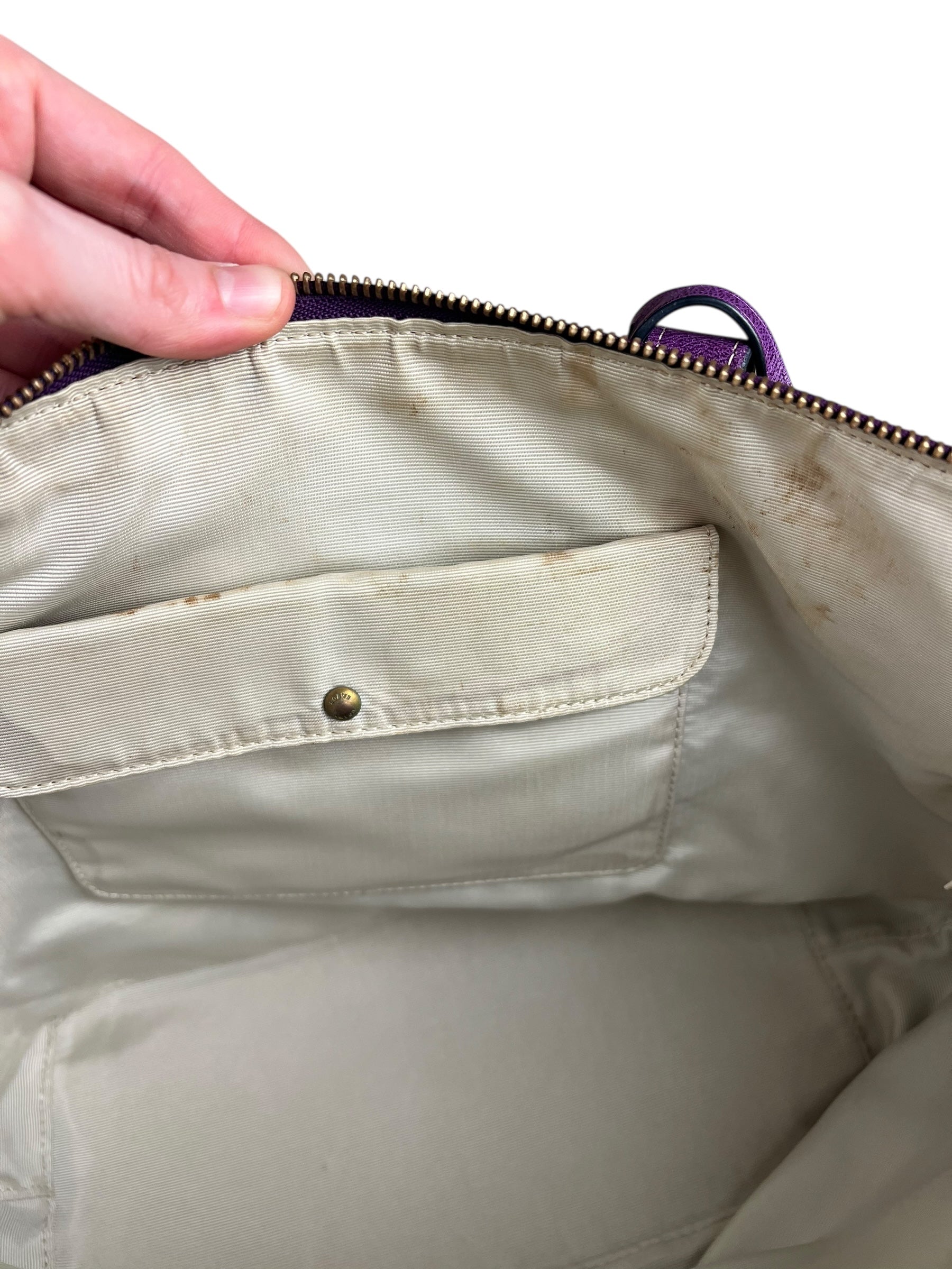 Loewe Vintage Purple Anagram Shoulder Tote