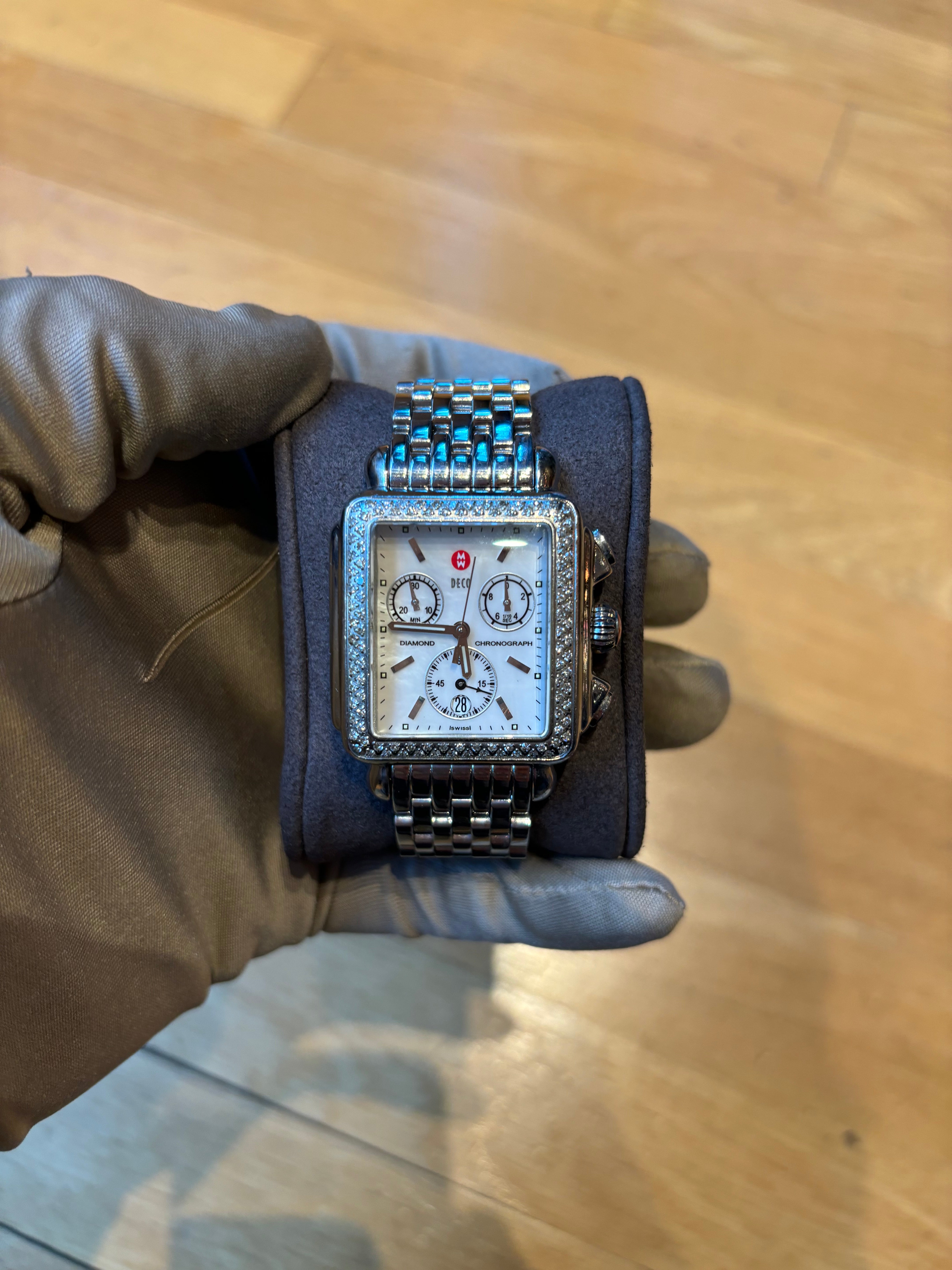Michelle Deco Diamond Stainless Steel Watch