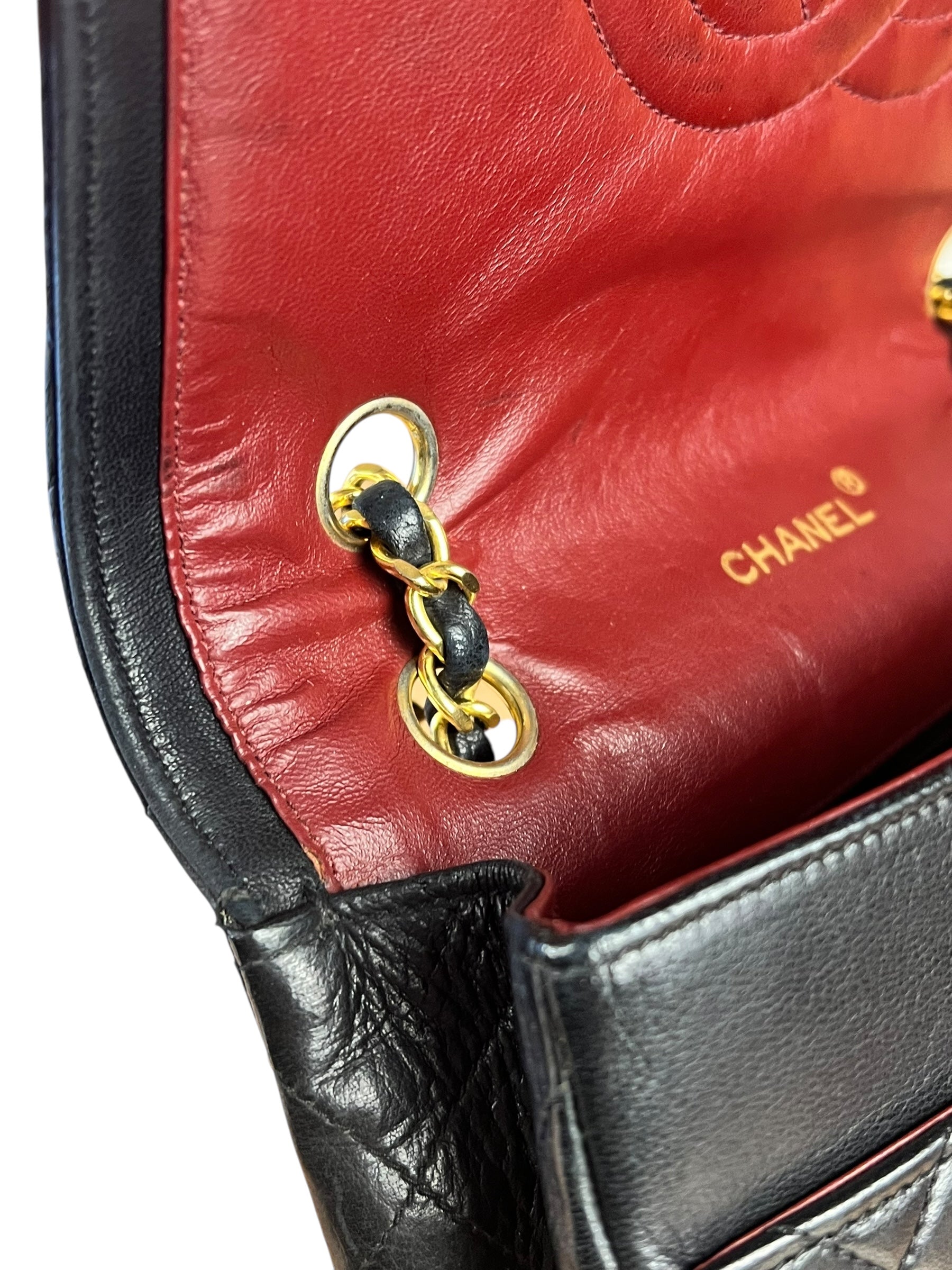 Chanel CC Vintage Black Quilted Chain Flap Bag