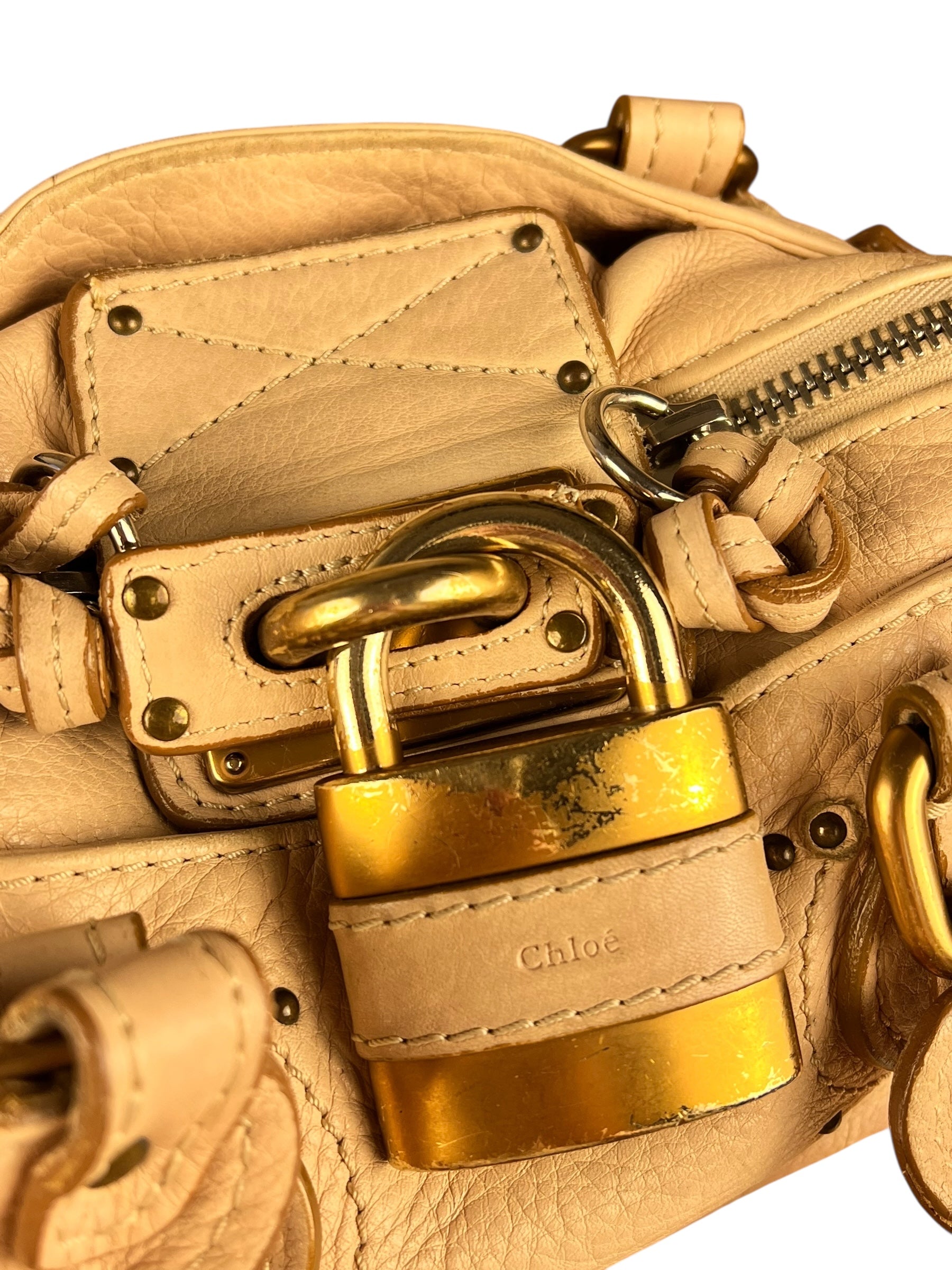 Chloe Vintage Mini Chloe Paddington Bag Beige