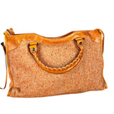 Balenciaga Wool Knit Orange City Bag