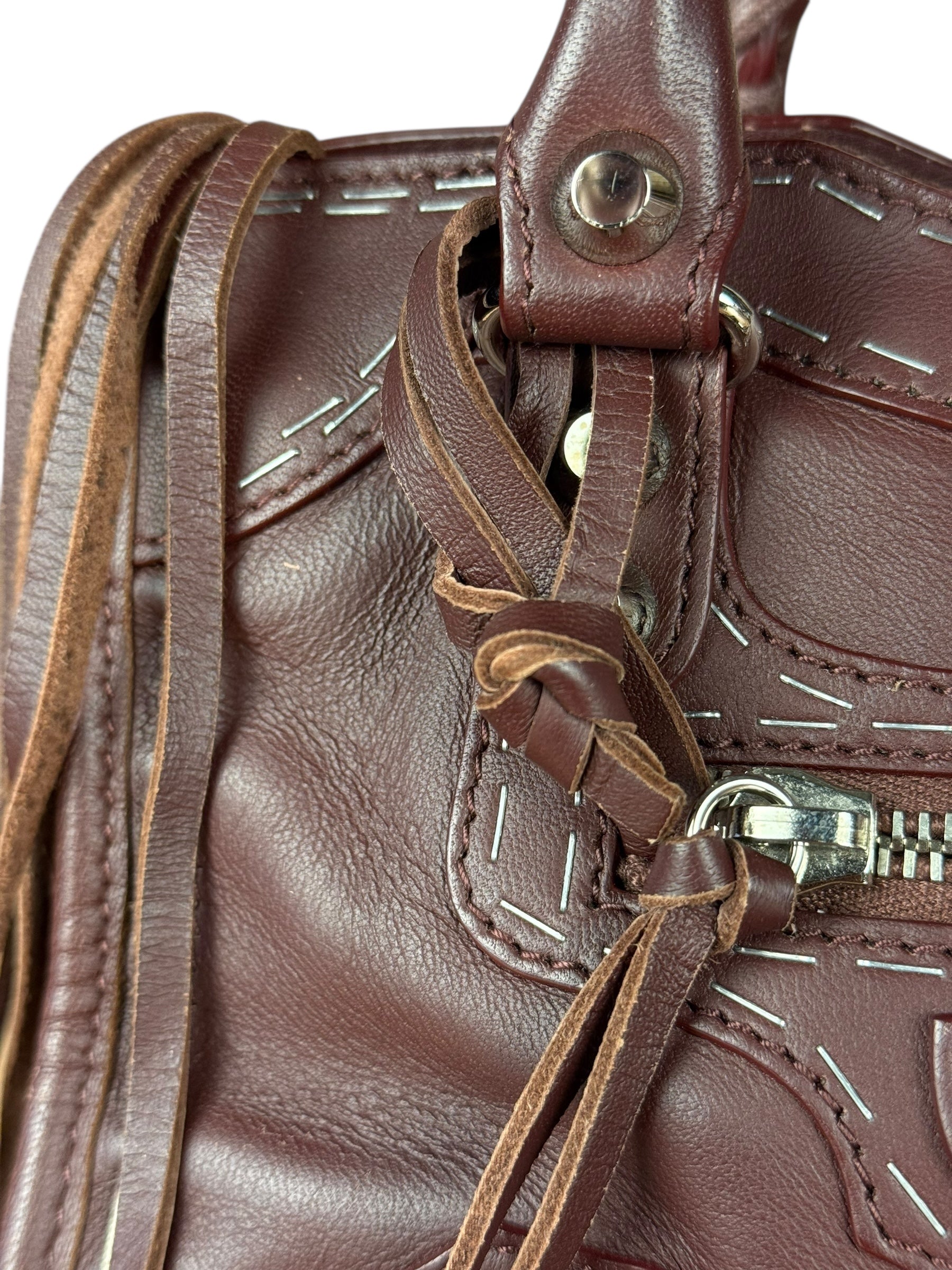 Balenciaga Burgundy Mini City Bag