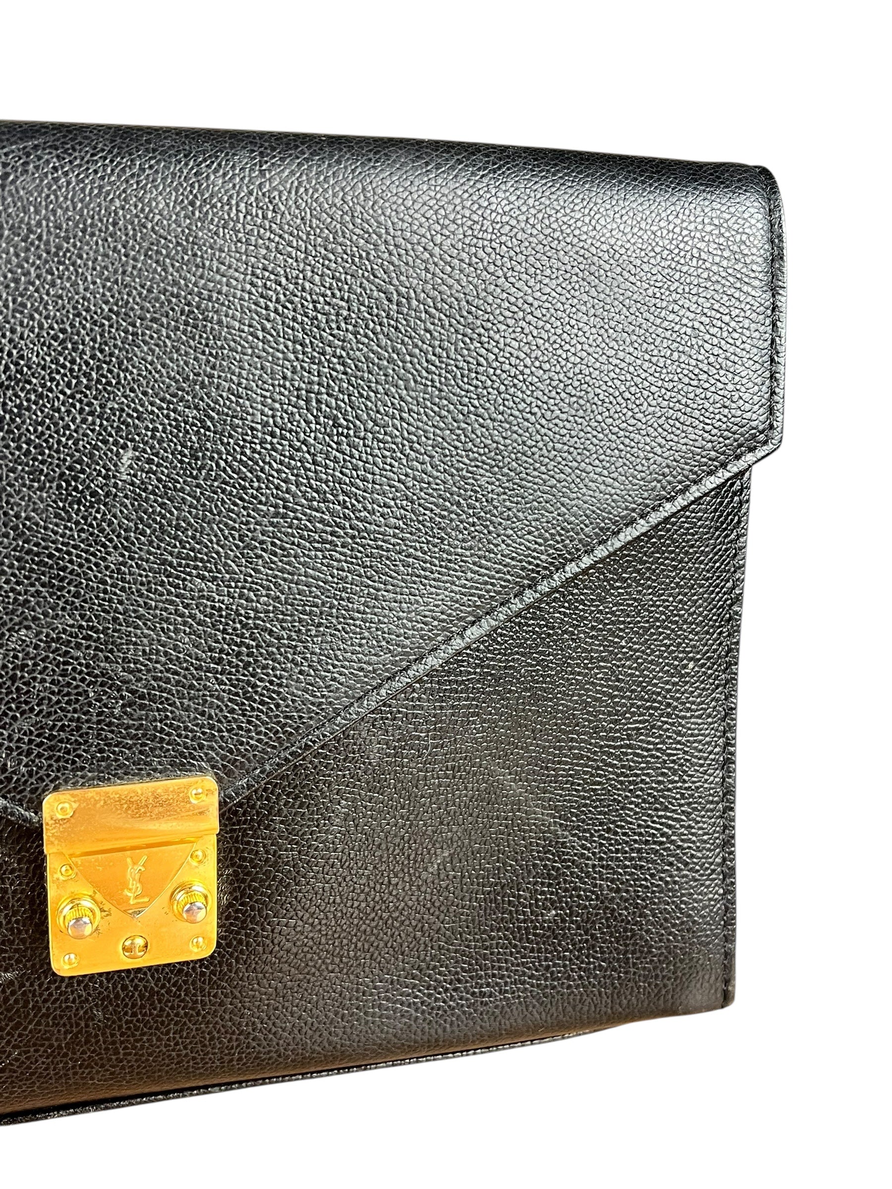 Saint Laurent Vintage Leather Envelope Clutch