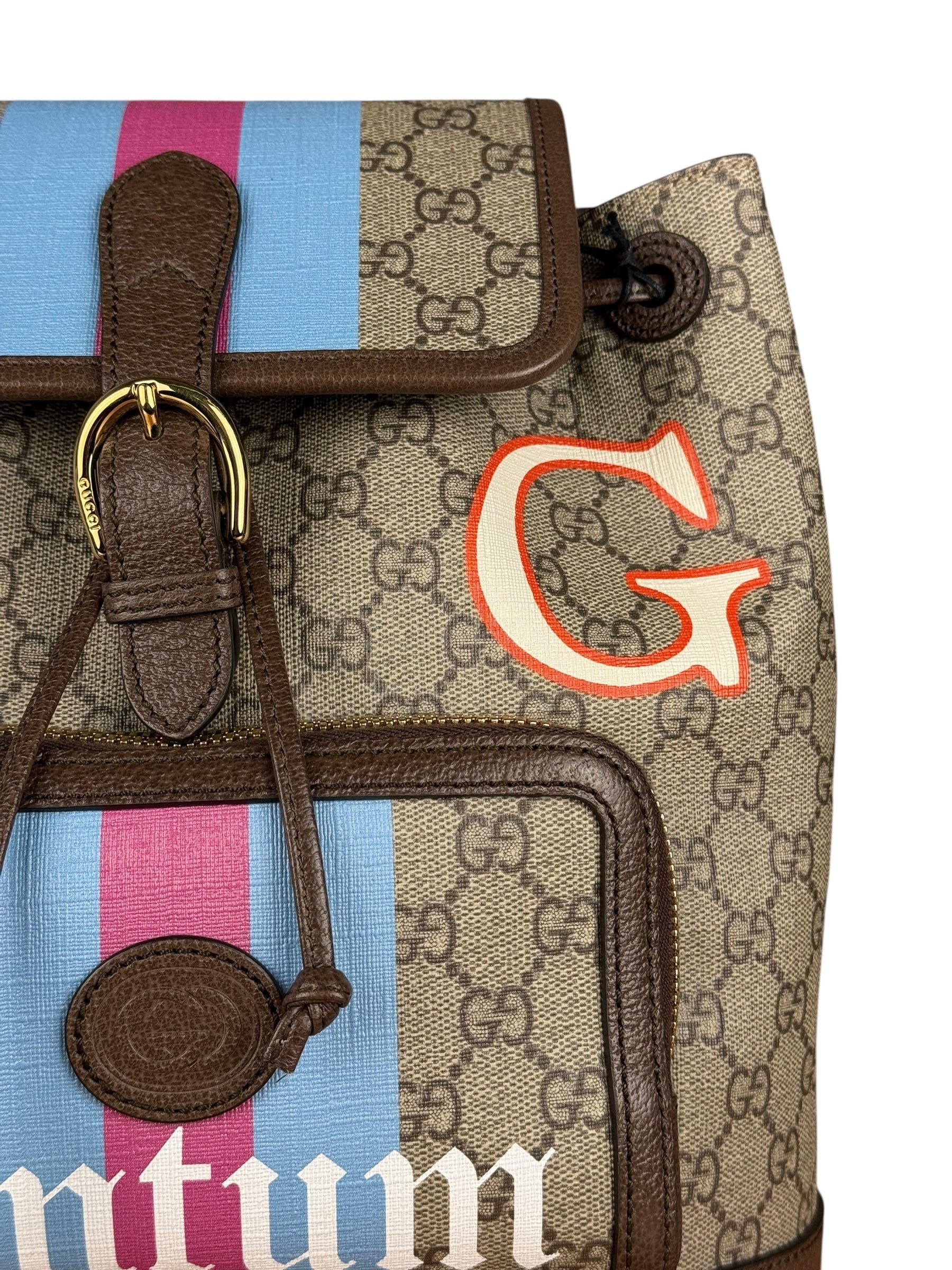 Gucci GG Equestrian Coated Canvas Backpack
