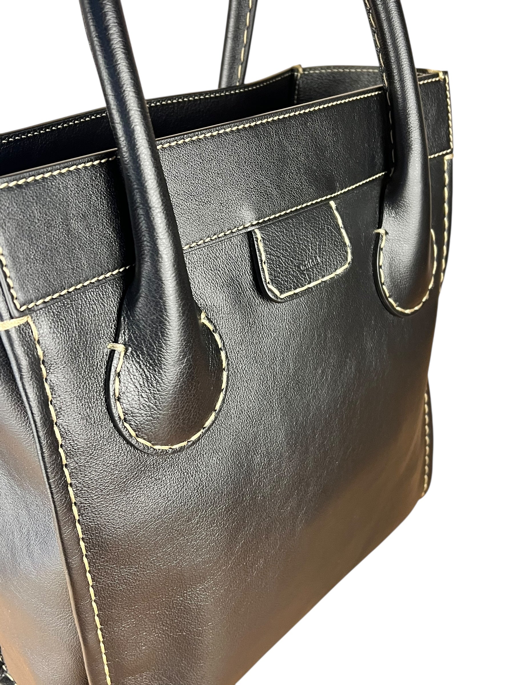 Chloe Edith Black Leather Tote Bag