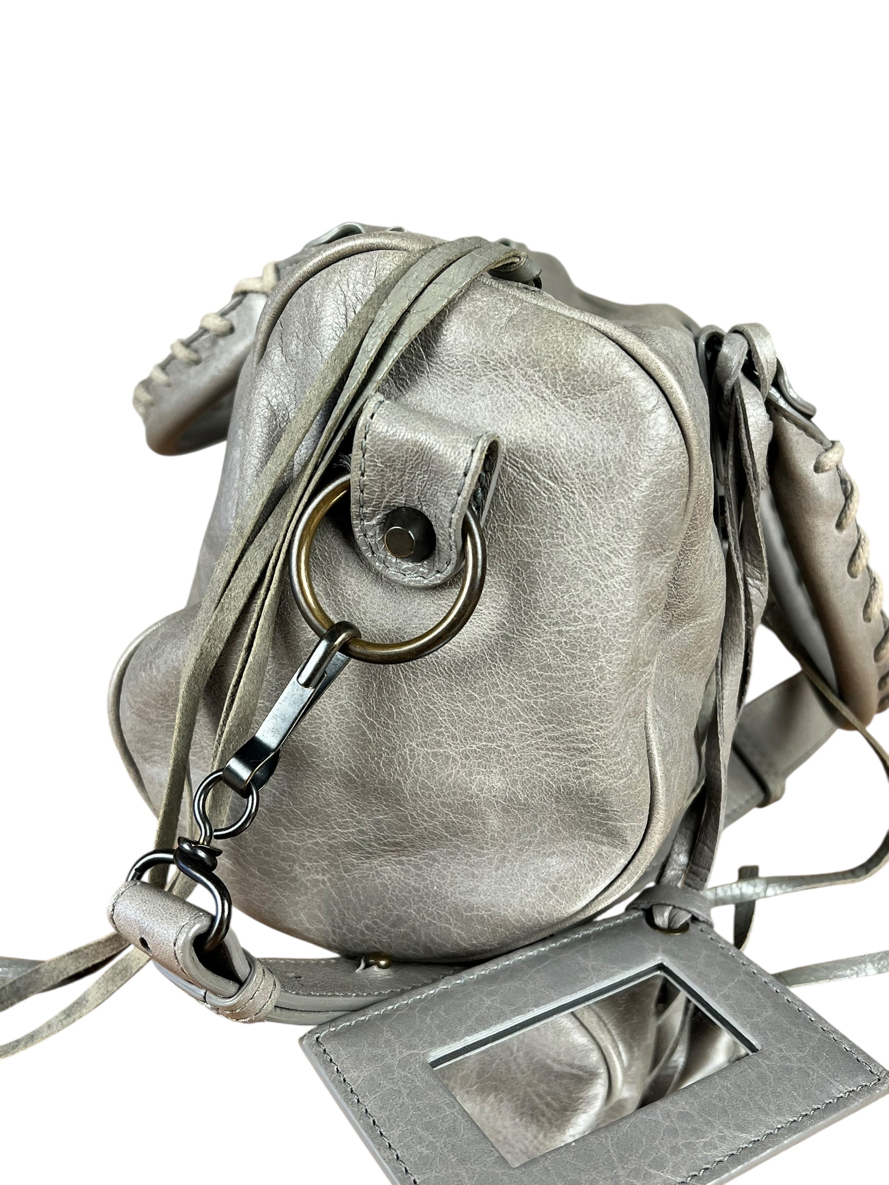 Balenciaga Mini Classic Leather City Bag Grey