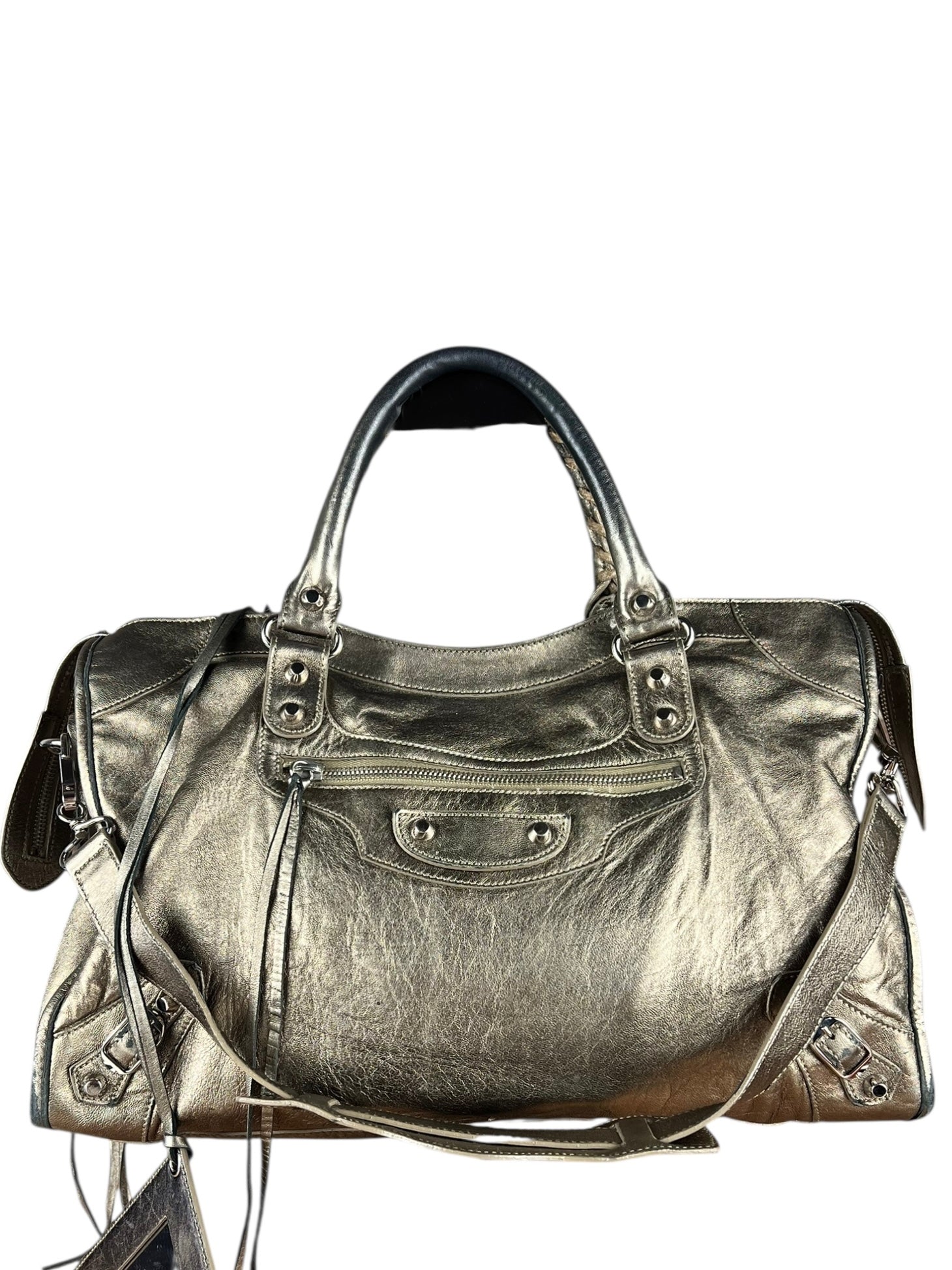 Balenciaga Gold Metallic M Le City Bag