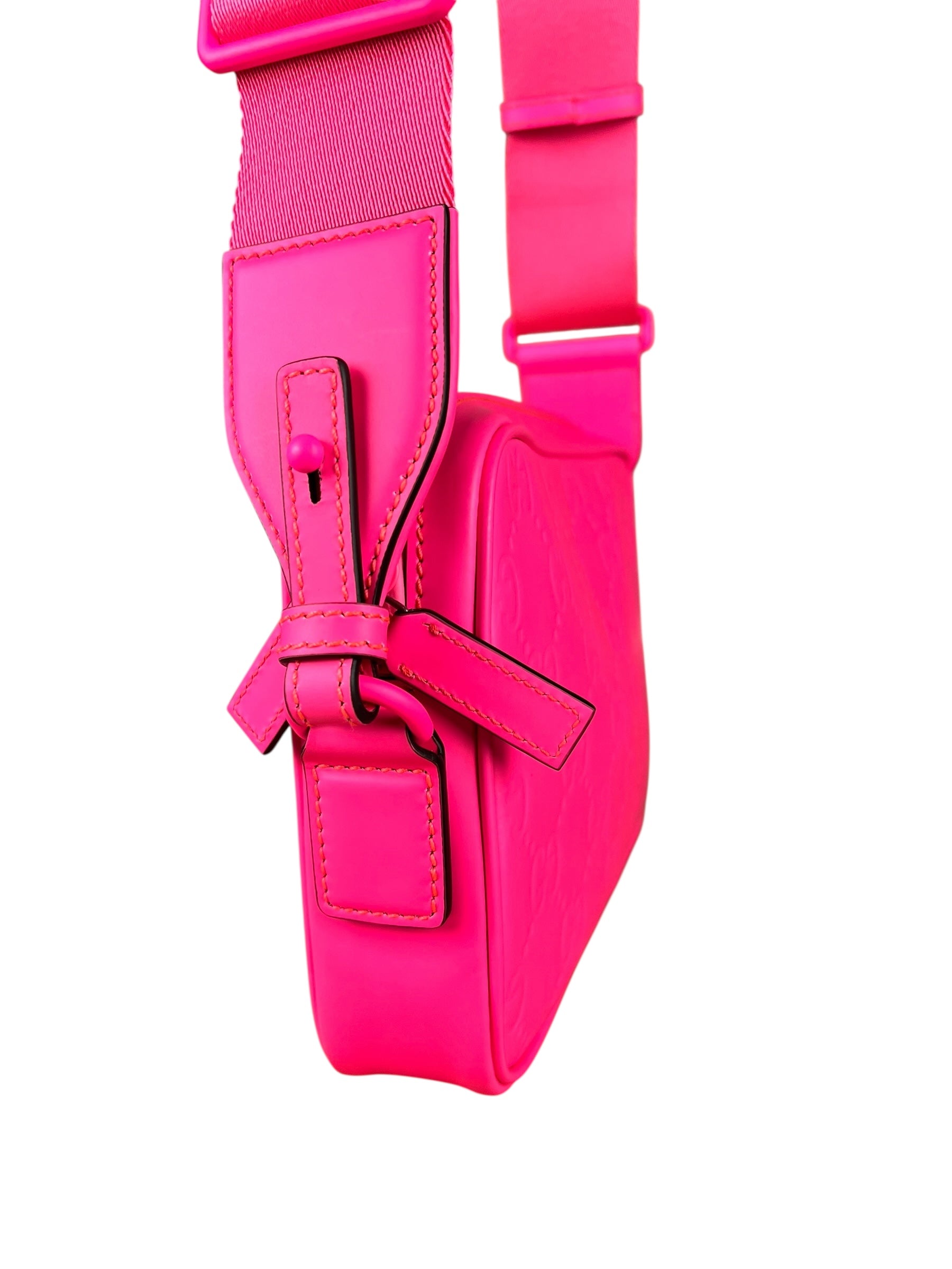 Gucci Hot Pink GG Rubber Effect Crossbody Bag