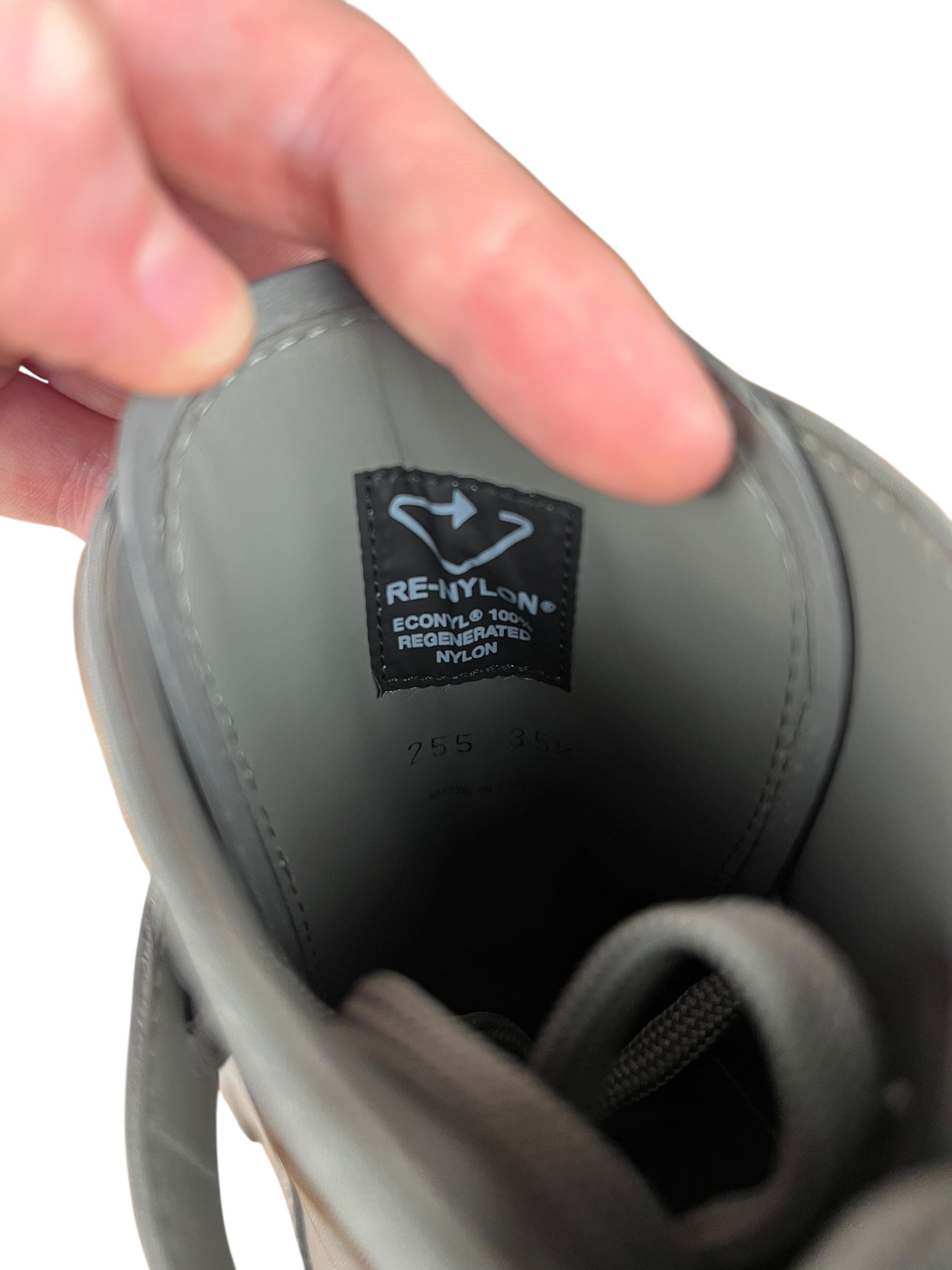 Prada Monolith Leather and Re-Nylon Pouch Boots