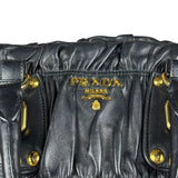 Prada Nappa Leather Ruffle Hobo Shoulder Bag