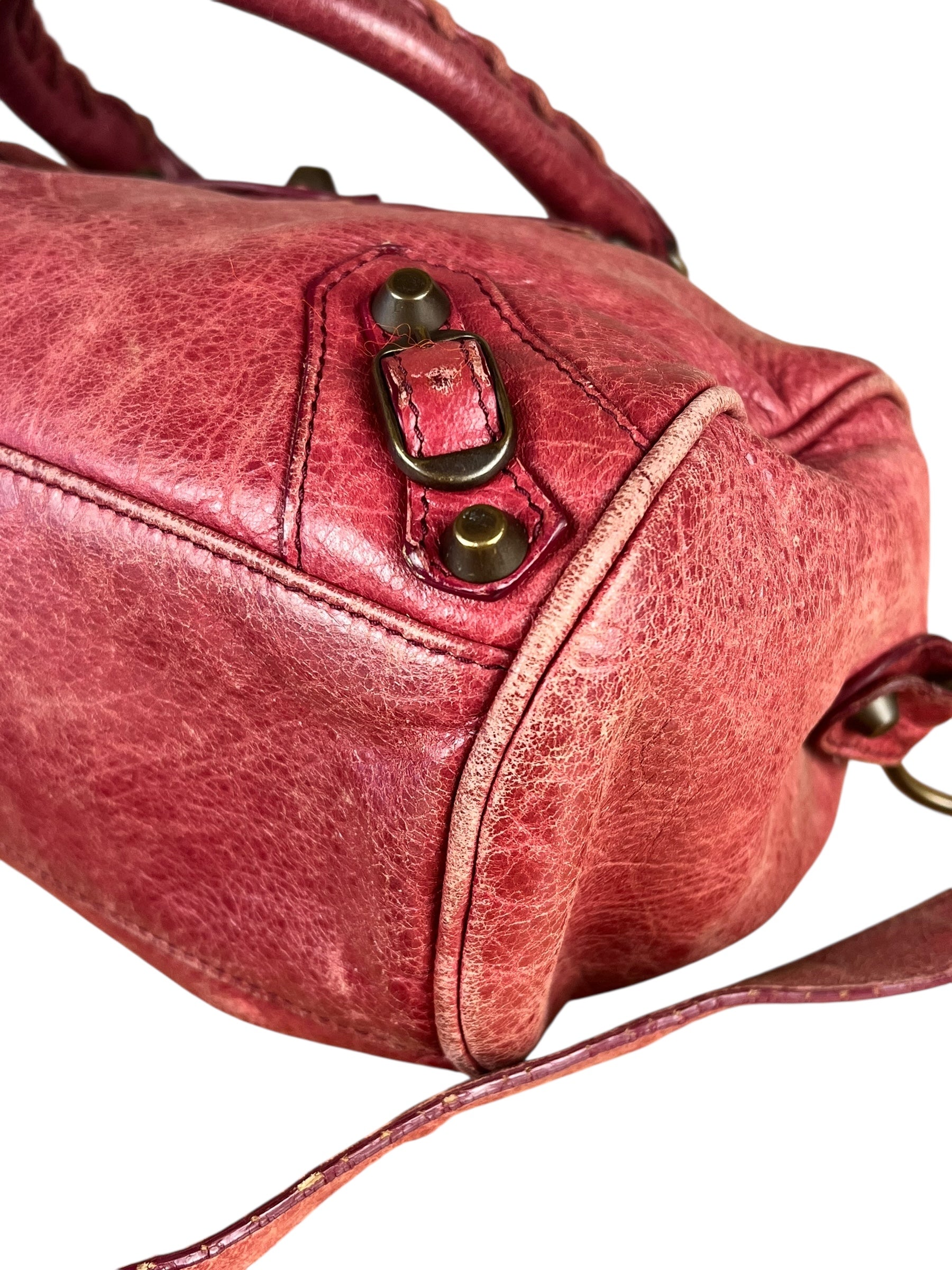 Balenciaga Mini Classic Leather City Bag Red
