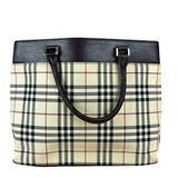 Burberry Leather Trim Nova Check Tote Bag