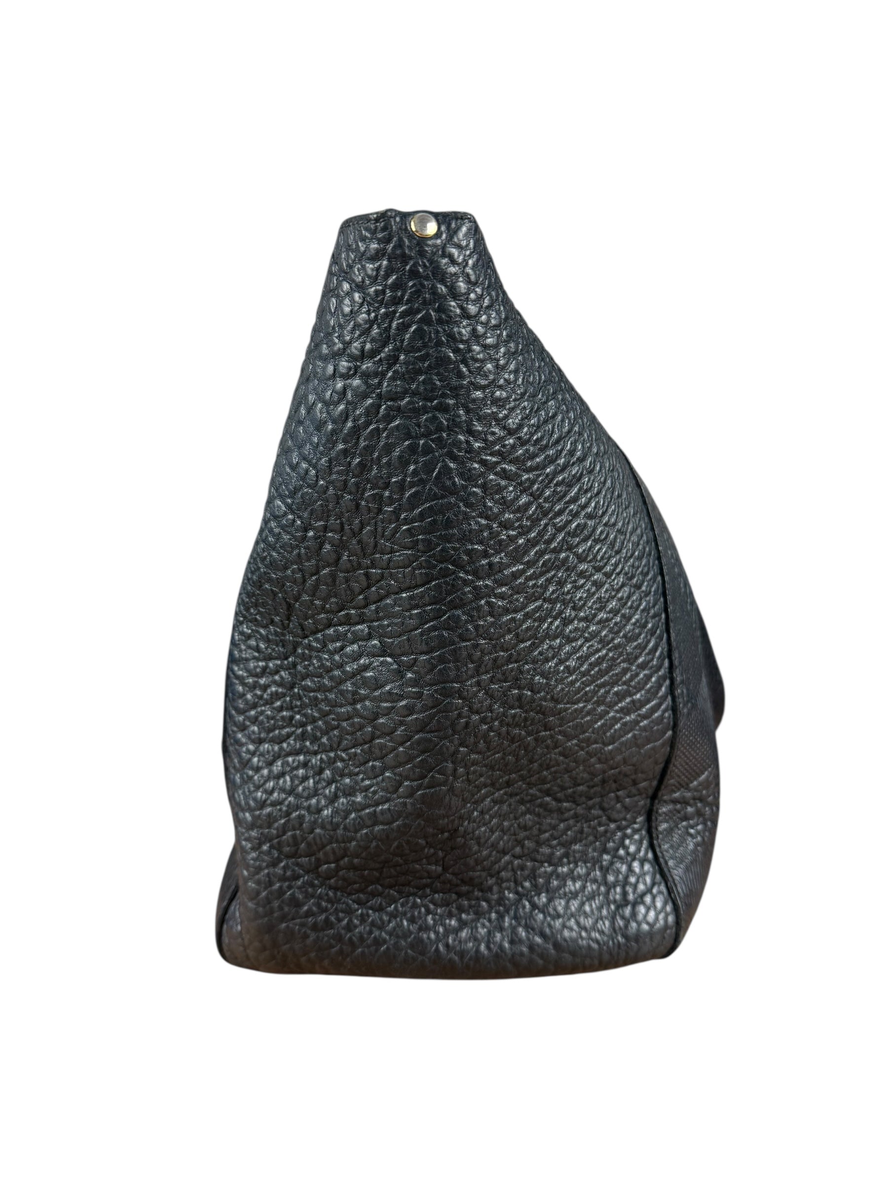 Burberry Black Pebbled Leather Shoulder Bag