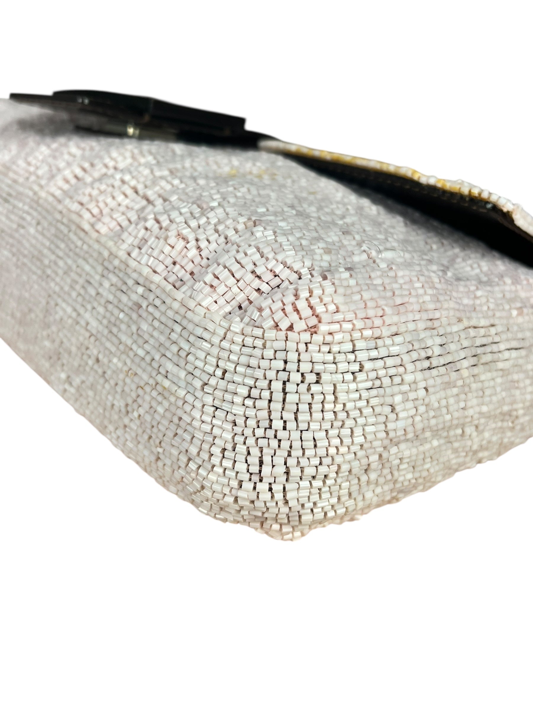 Fendi Pelle Rosa Beaded Baguette