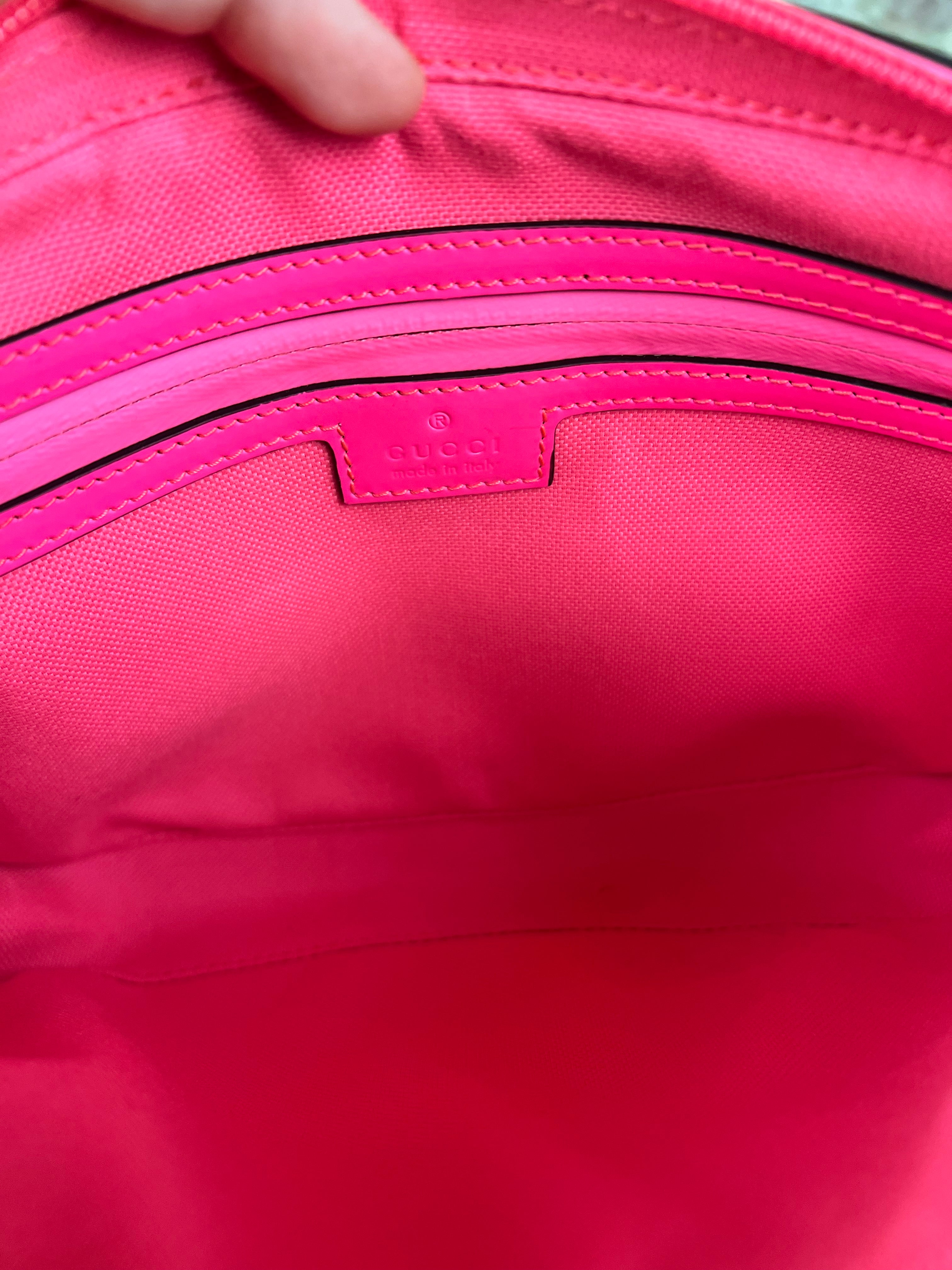 Gucci Hot Pink GG Rubber Effect Crossbody Bag