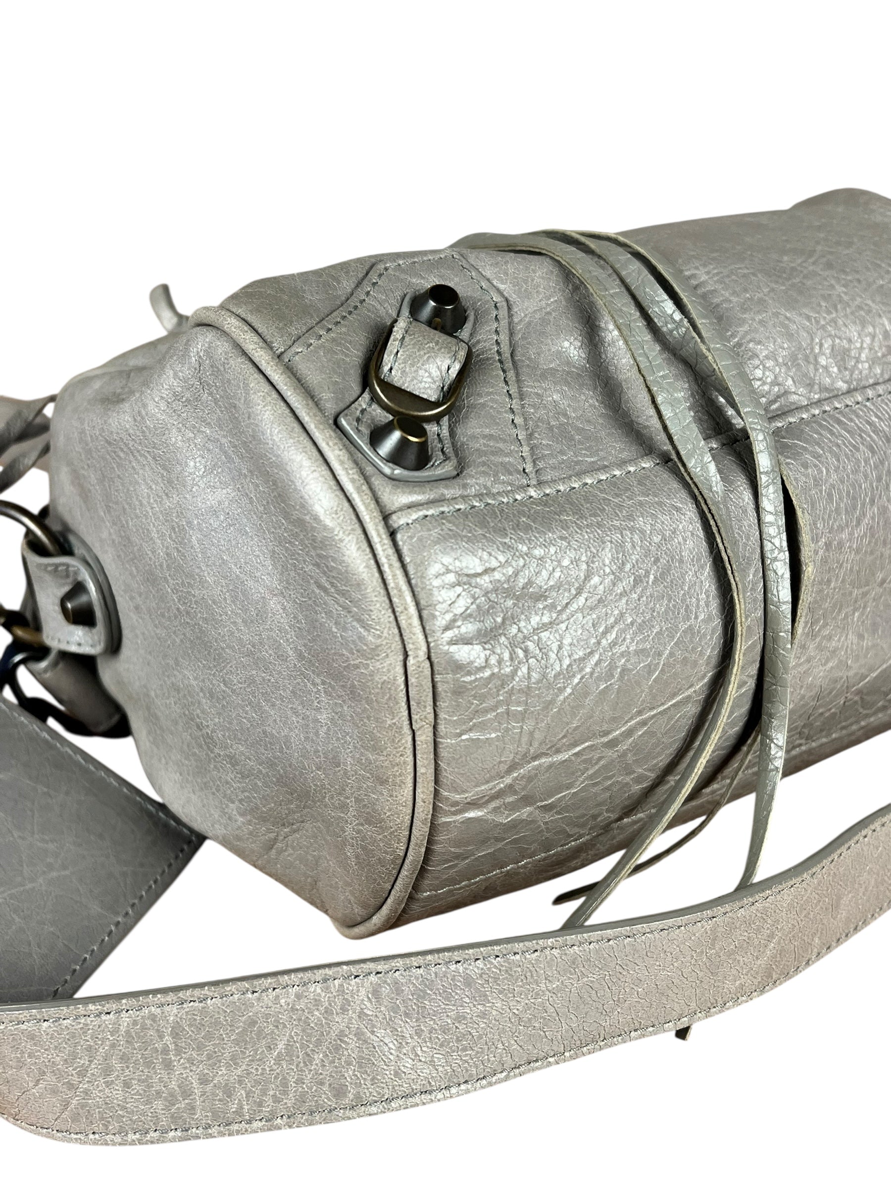 Balenciaga Mini Classic Leather City Bag Grey