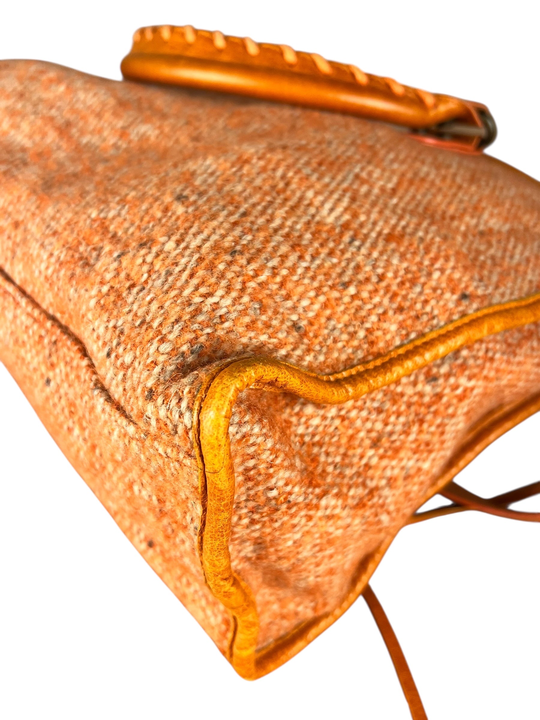 Balenciaga Wool Knit Orange City Bag