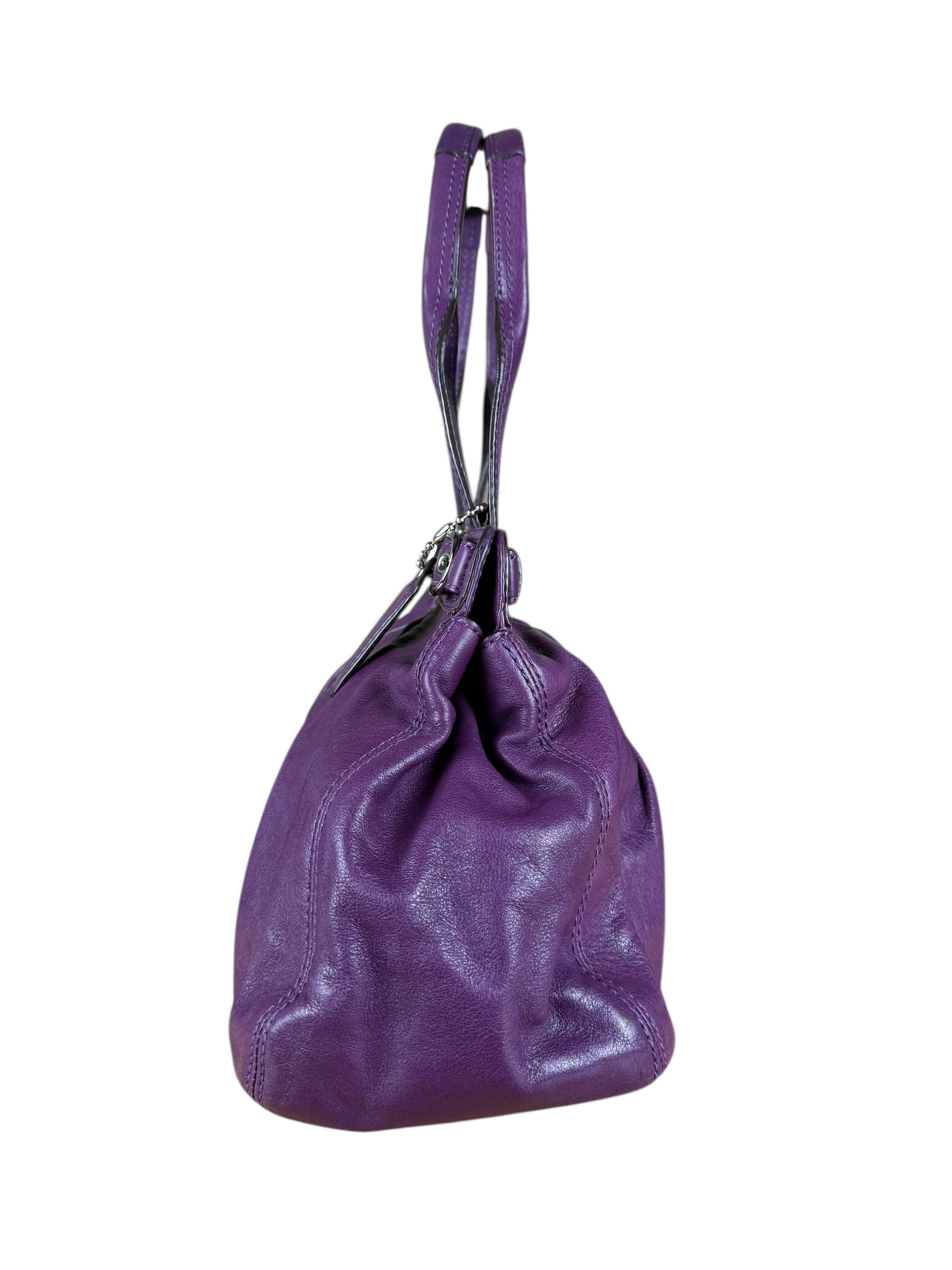 Coach Vintage Purple Leather Hobo Shoulder Bag
