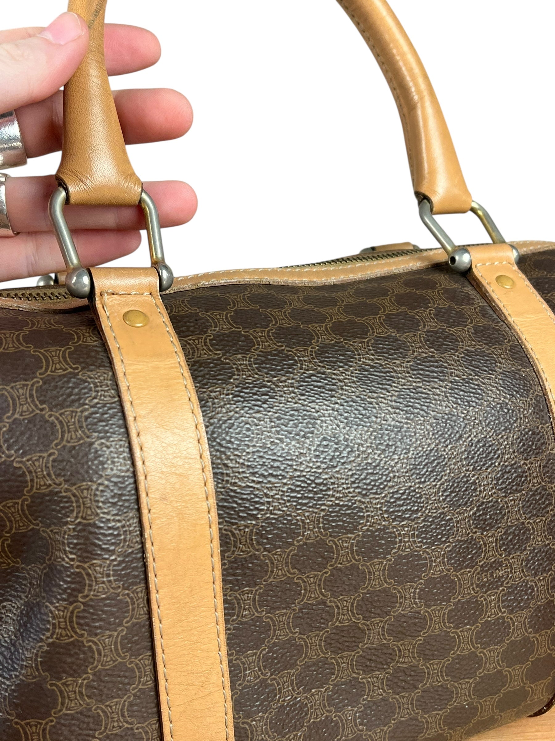 Celine Macadam Vintage Mini Boston Handbag