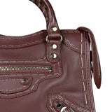 Balenciaga Burgundy Mini City Bag