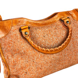 Balenciaga Wool Knit Orange City Bag