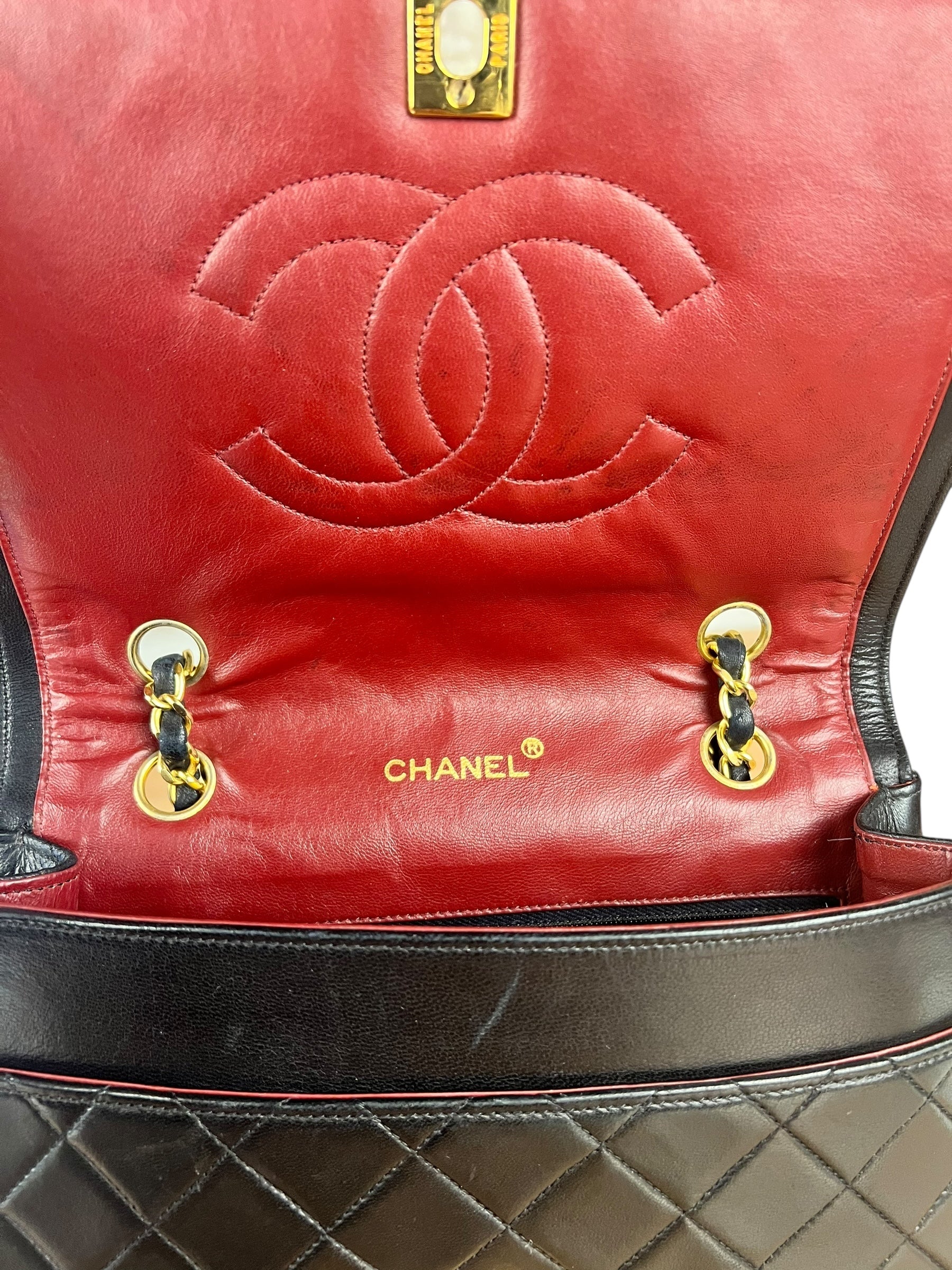Chanel CC Vintage Black Quilted Chain Flap Bag