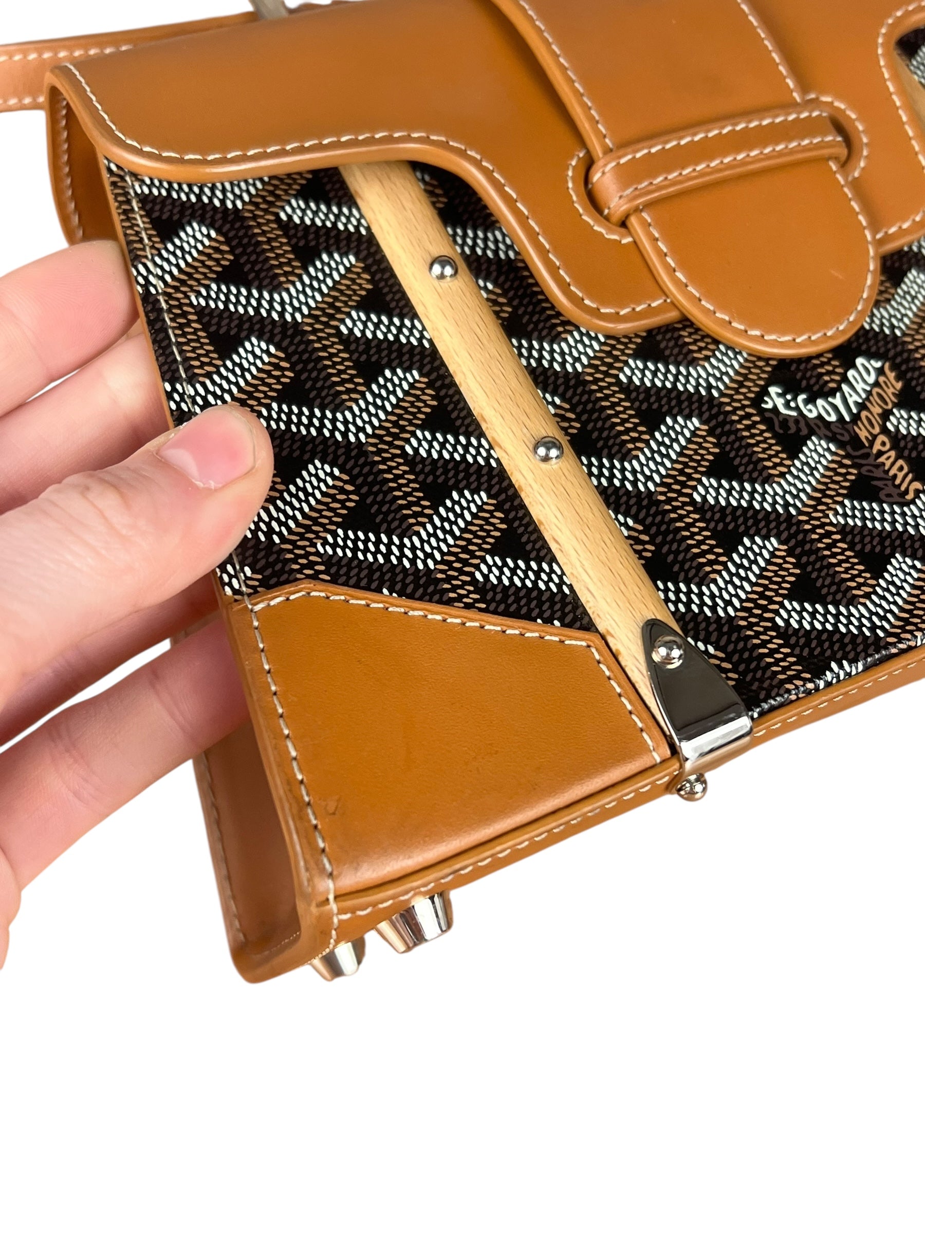 Goyard Mini Goyardine Saigon Top Handle Bag