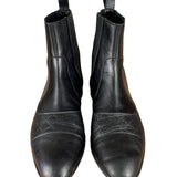 Gucci Black Imprime Pattern Leather Chelsea Boot