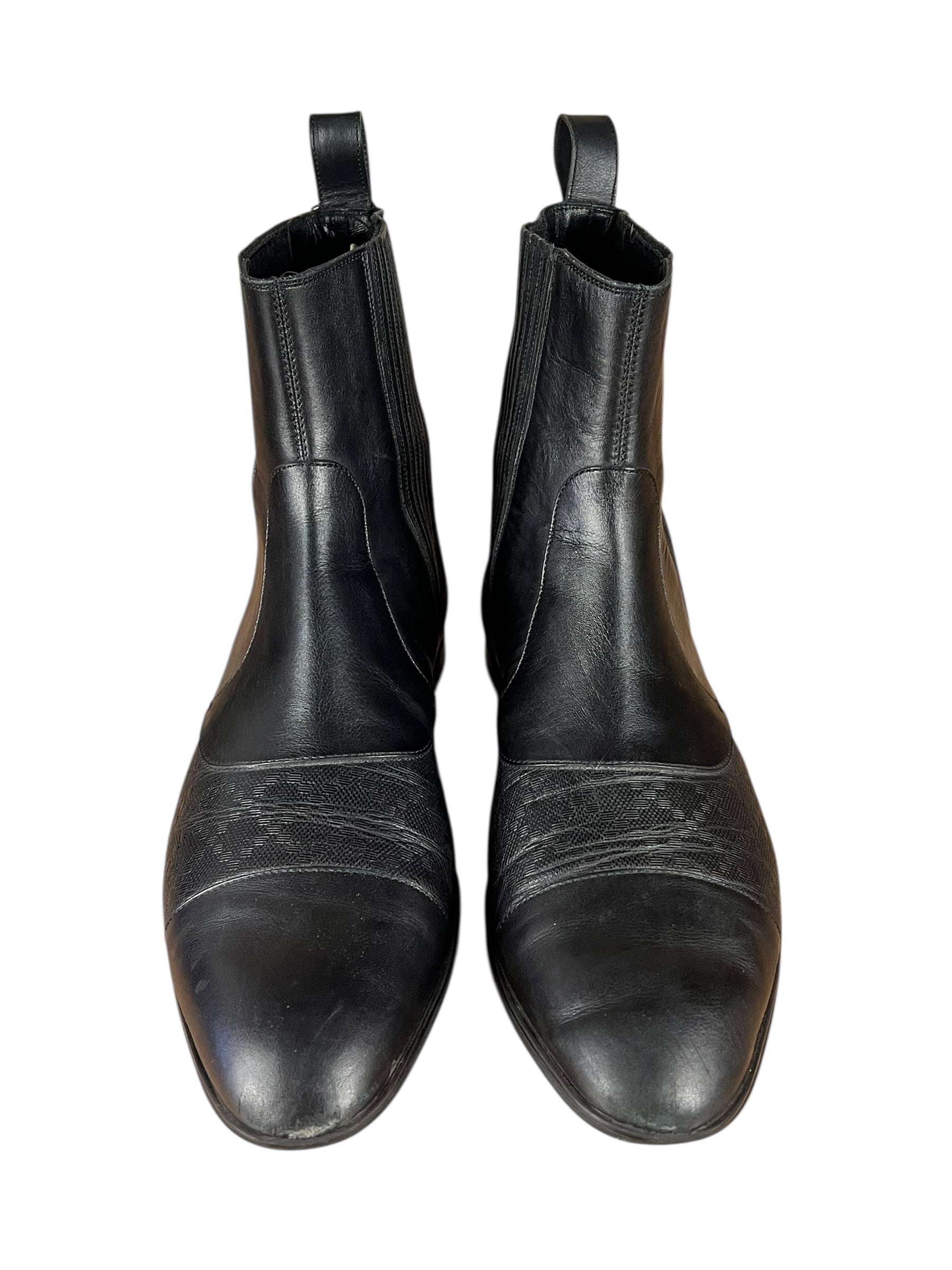 Gucci Black Imprime Pattern Leather Chelsea Boot