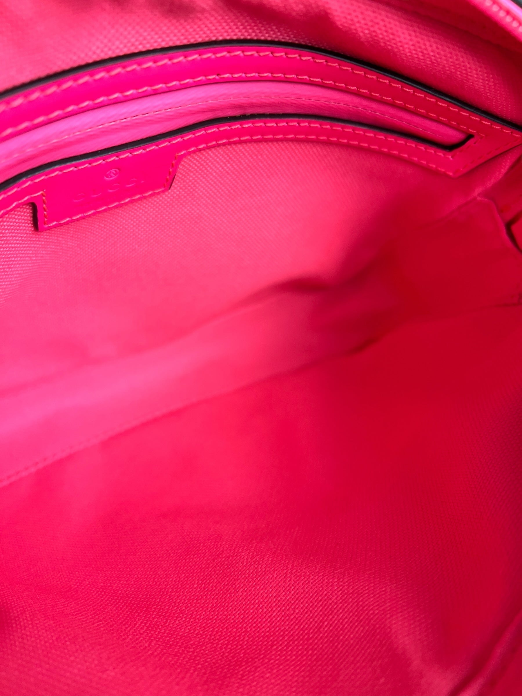 Gucci Hot Pink GG Rubber Effect Crossbody Bag