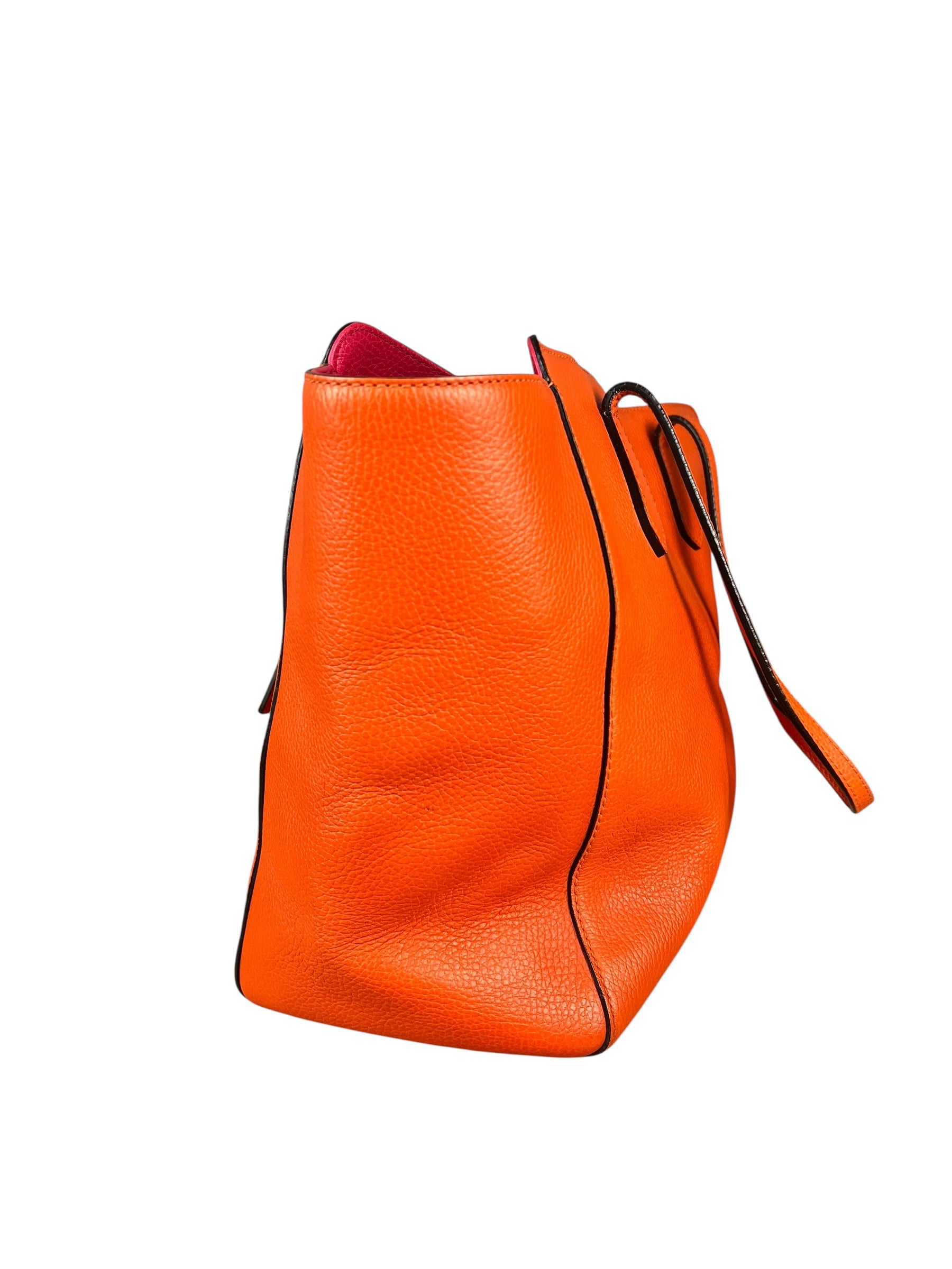 Gucci Orange Pebble Leather Swing Medium Tote