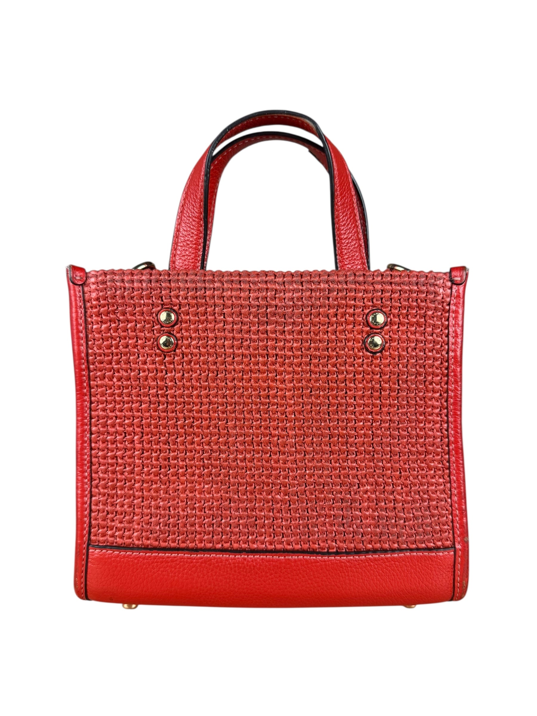 Coach Raffia Mini Tote Crossbody Bag