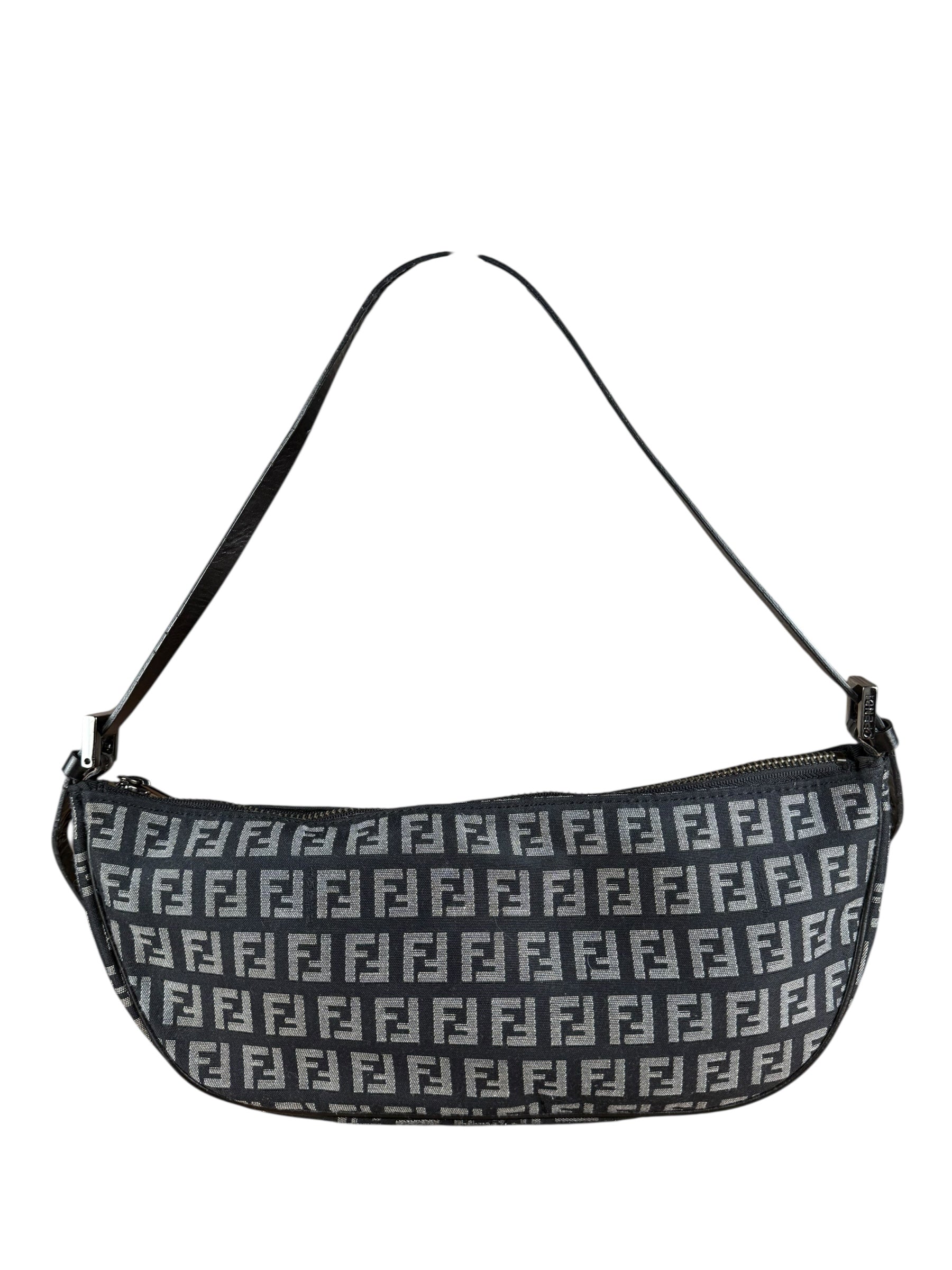 Fendi FF Black Canvas Boat Pochette