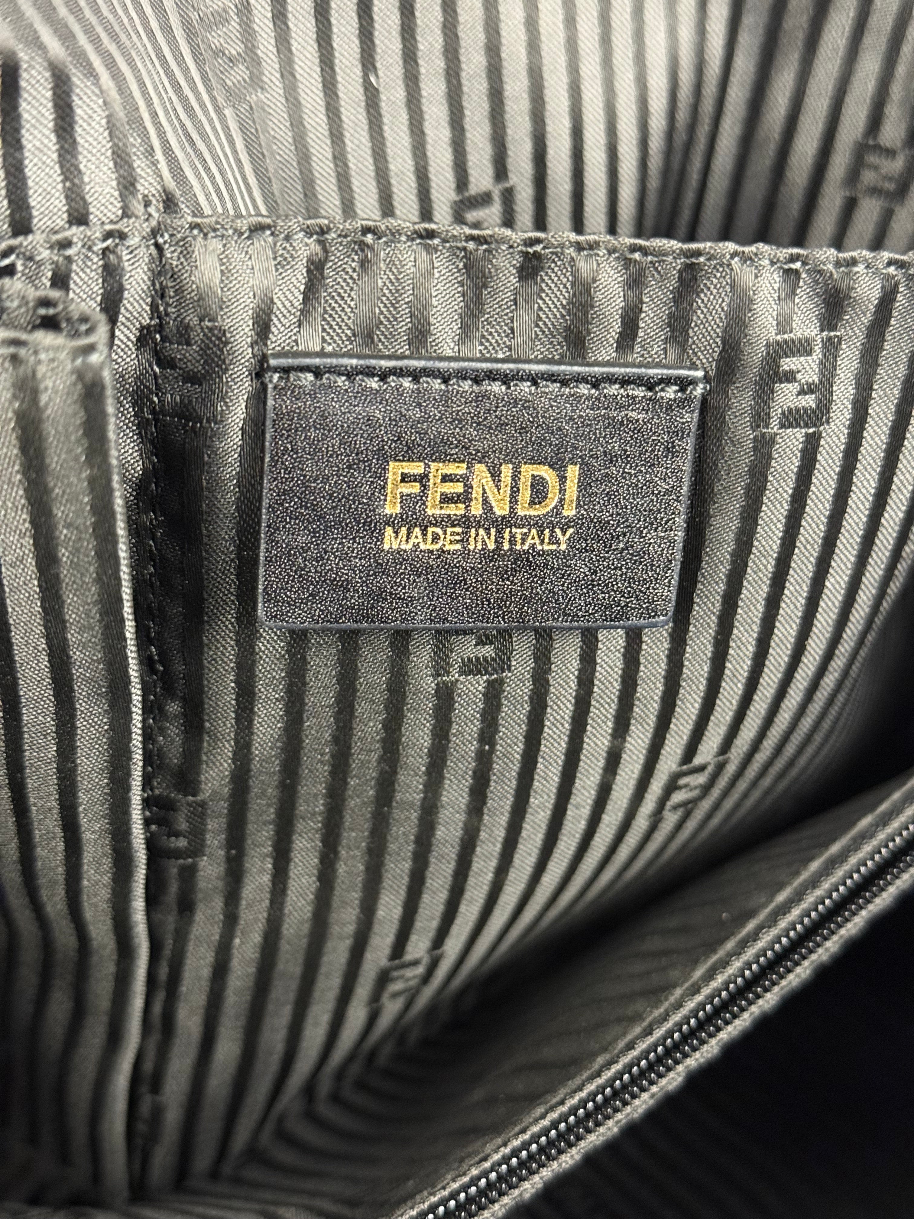 Fendi vintage Chameleon Black Patent Leather Handbag