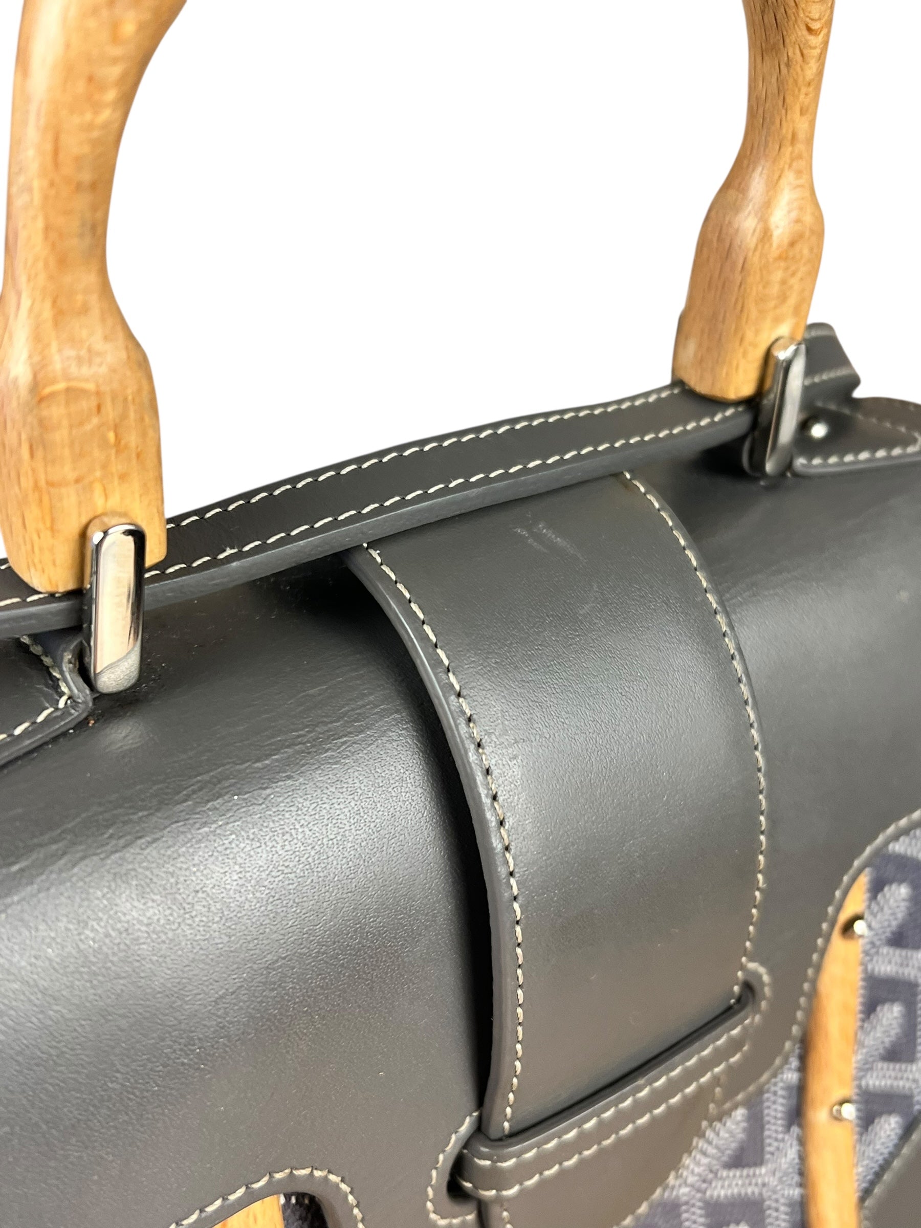 Goyard Mini Grey Goyardine Saigon Top Handle Bag