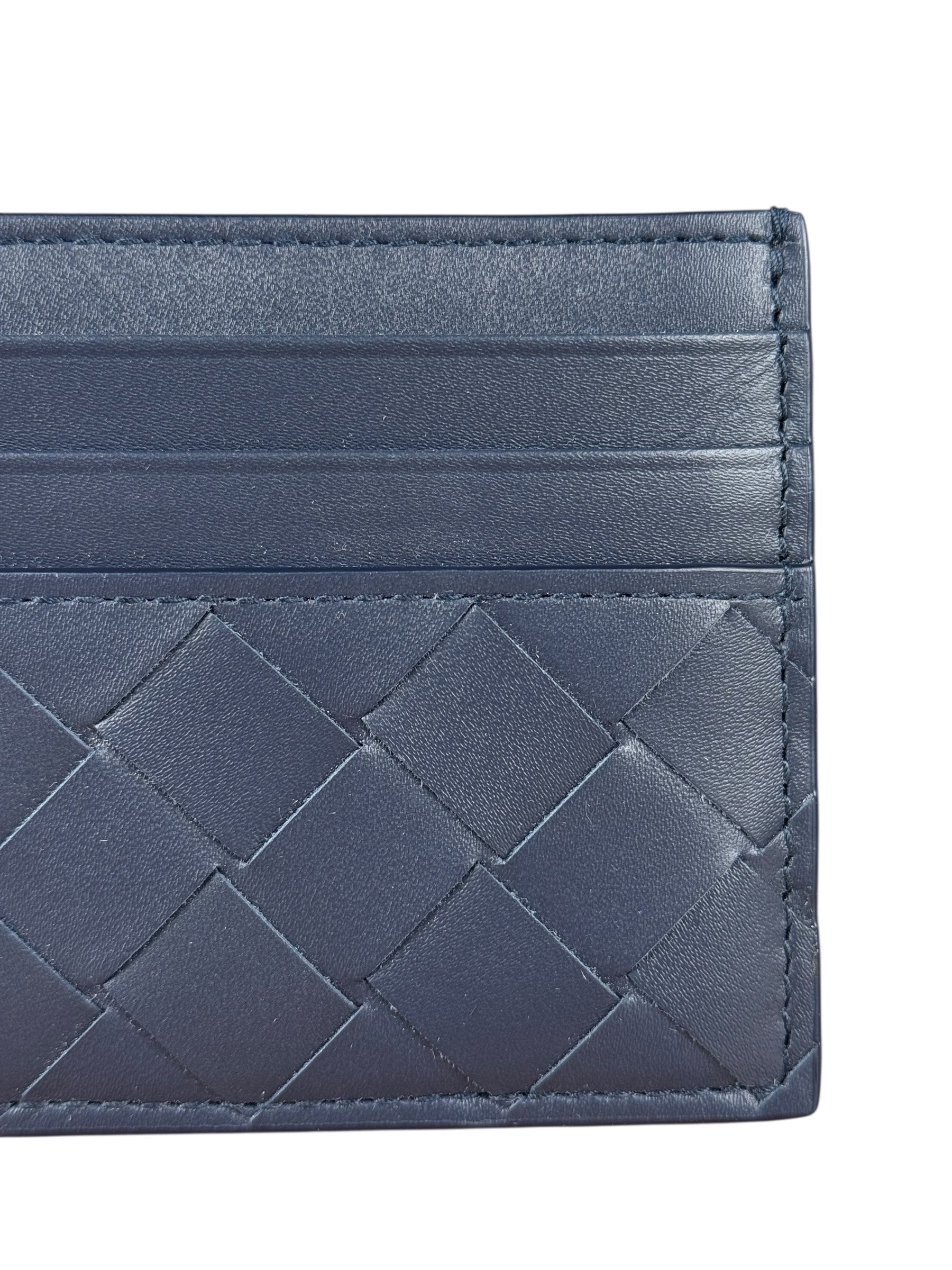 Bottega Veneta Intrecciato Cardholder Navy/Olive