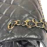 Chanel Black Quilted Caviar Jumbo Flap Bag 2021