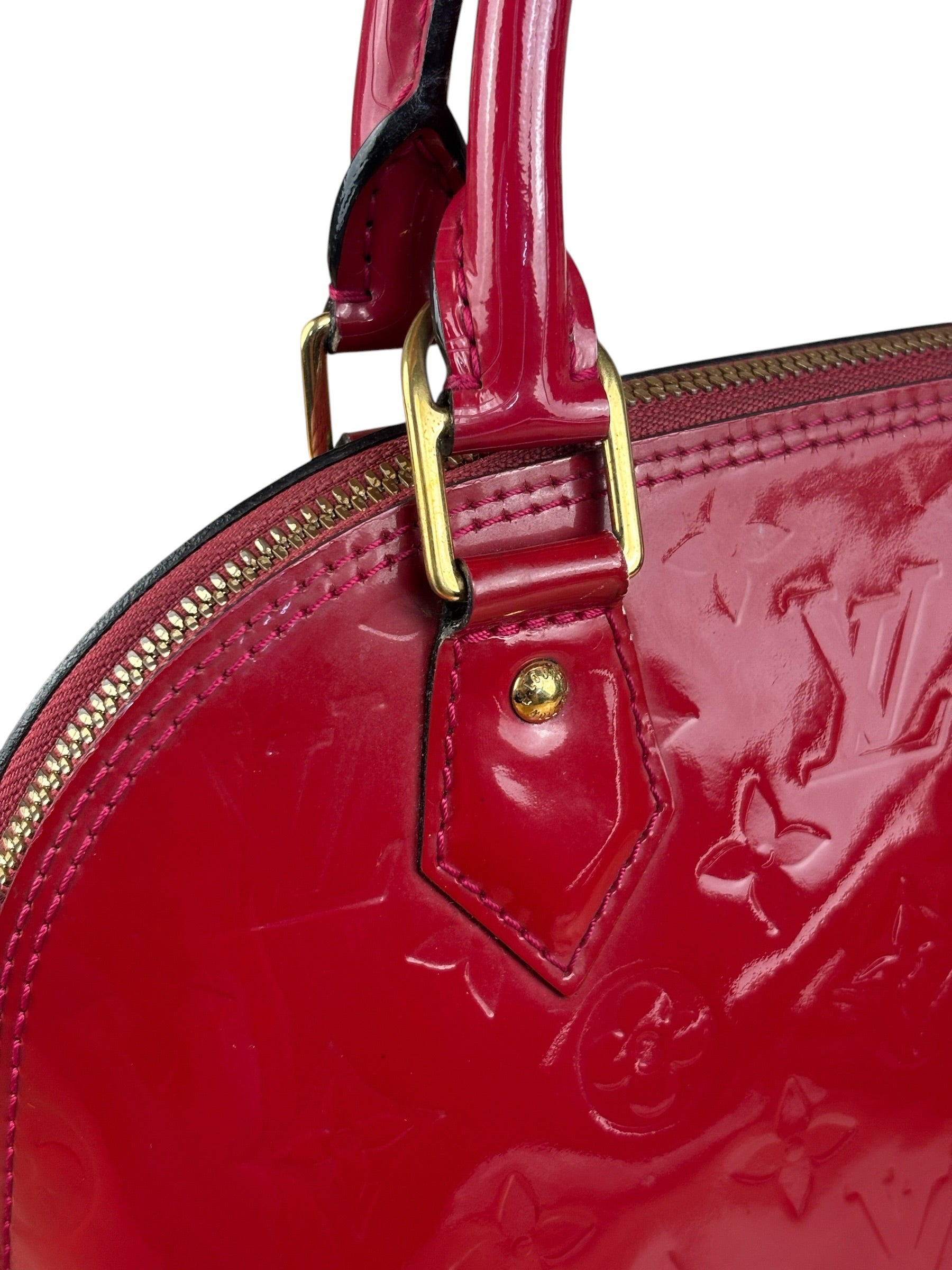 Louis Vuitton Red Monogram Vernis Alma bb