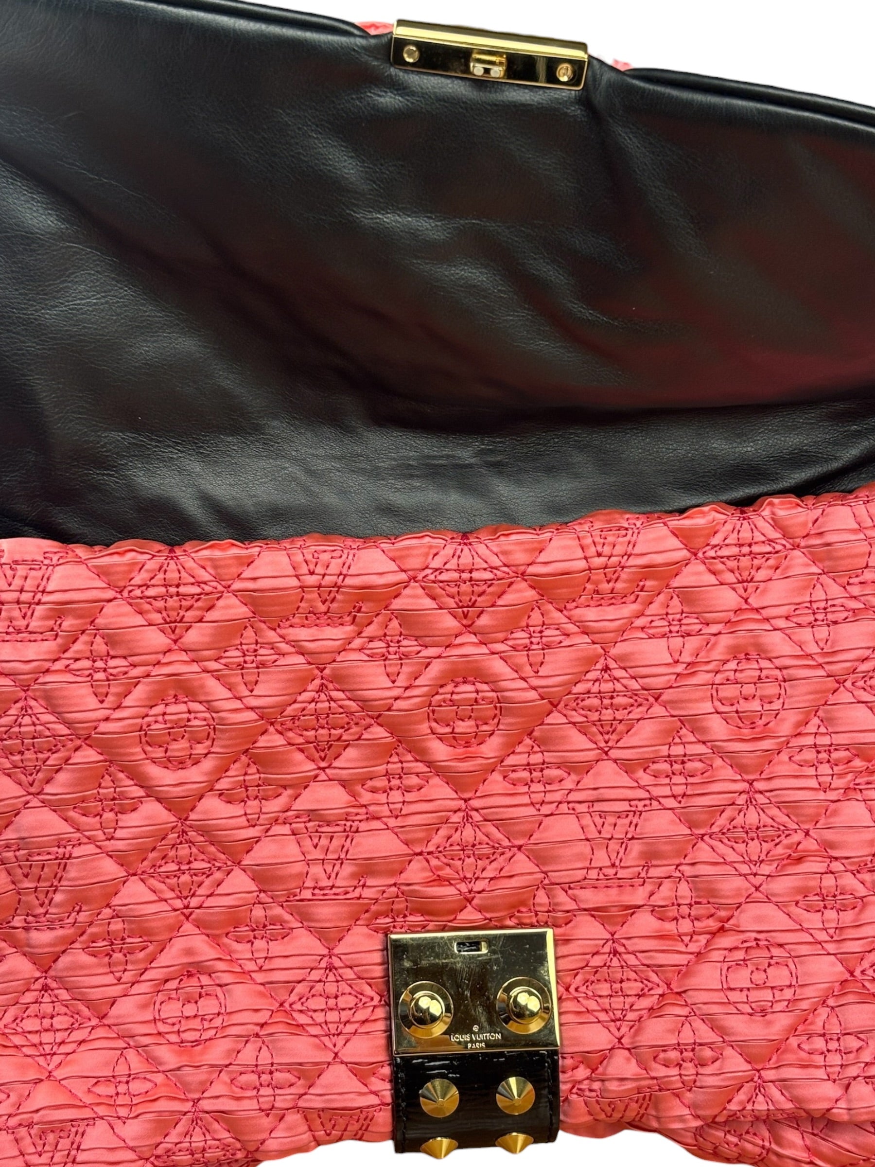 Louis Vuitton Limited Edition Bunny Pink Leather Monogram Coquette Clutch