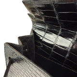 Hermes 1985 Black Crocodile Kelly 35