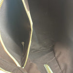 Gucci Leather Trim Monogram Canvas Web Stripe Tote Bag