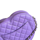 Chanel CC In Love Purple Quilted Leather Heart Bag 2022