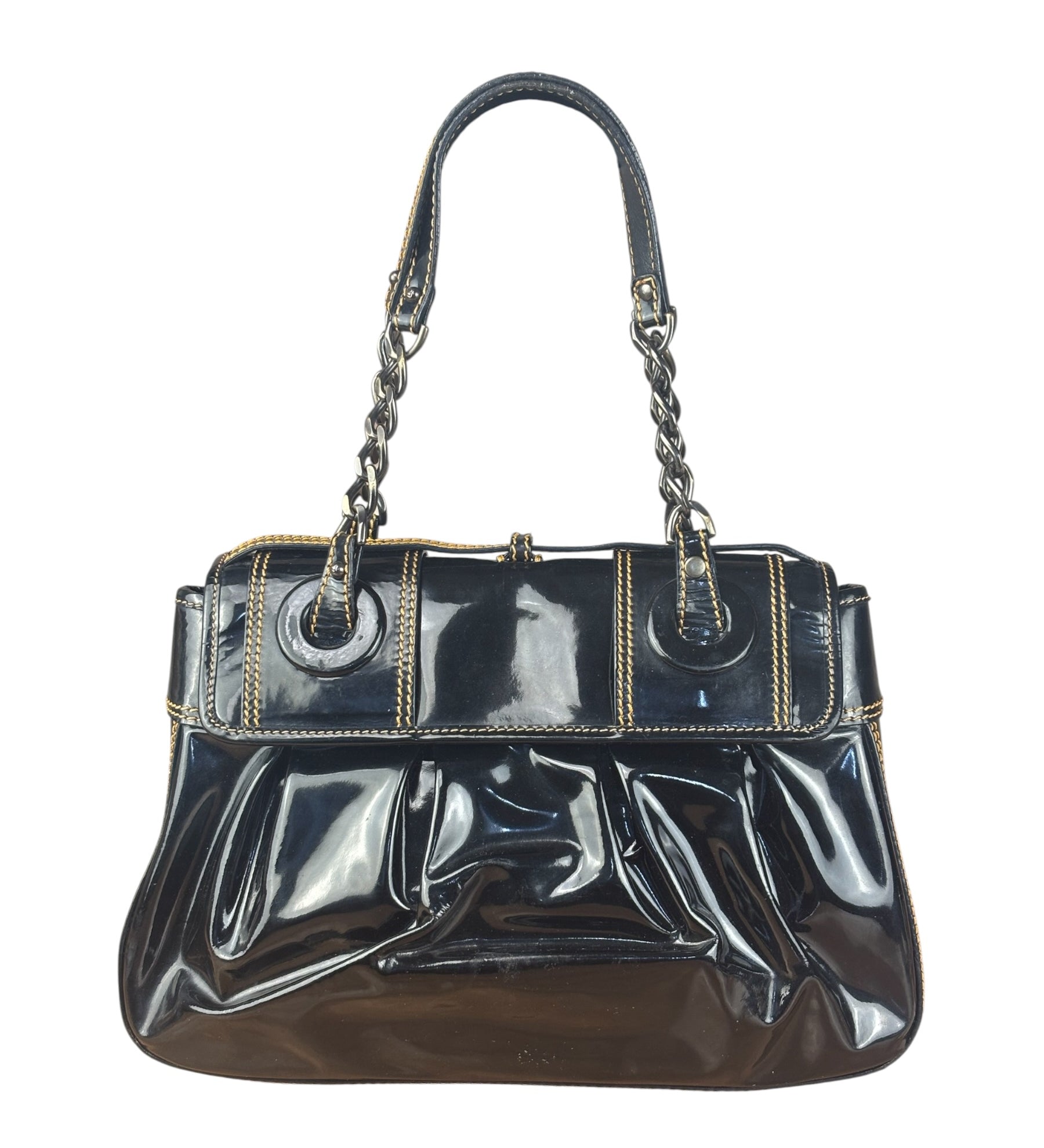 Fendi Black Patent Leather Shoulder Bag B